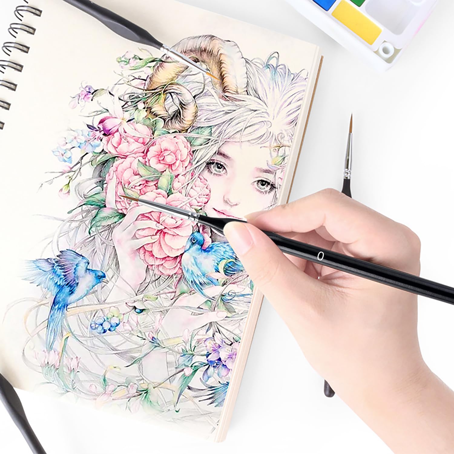 60-teiliges Mini-Pinsel-Set Für Details – #0 Pinsel, Ideal Für Aquarell, Gesichtsmalerei & Miniaturkunst