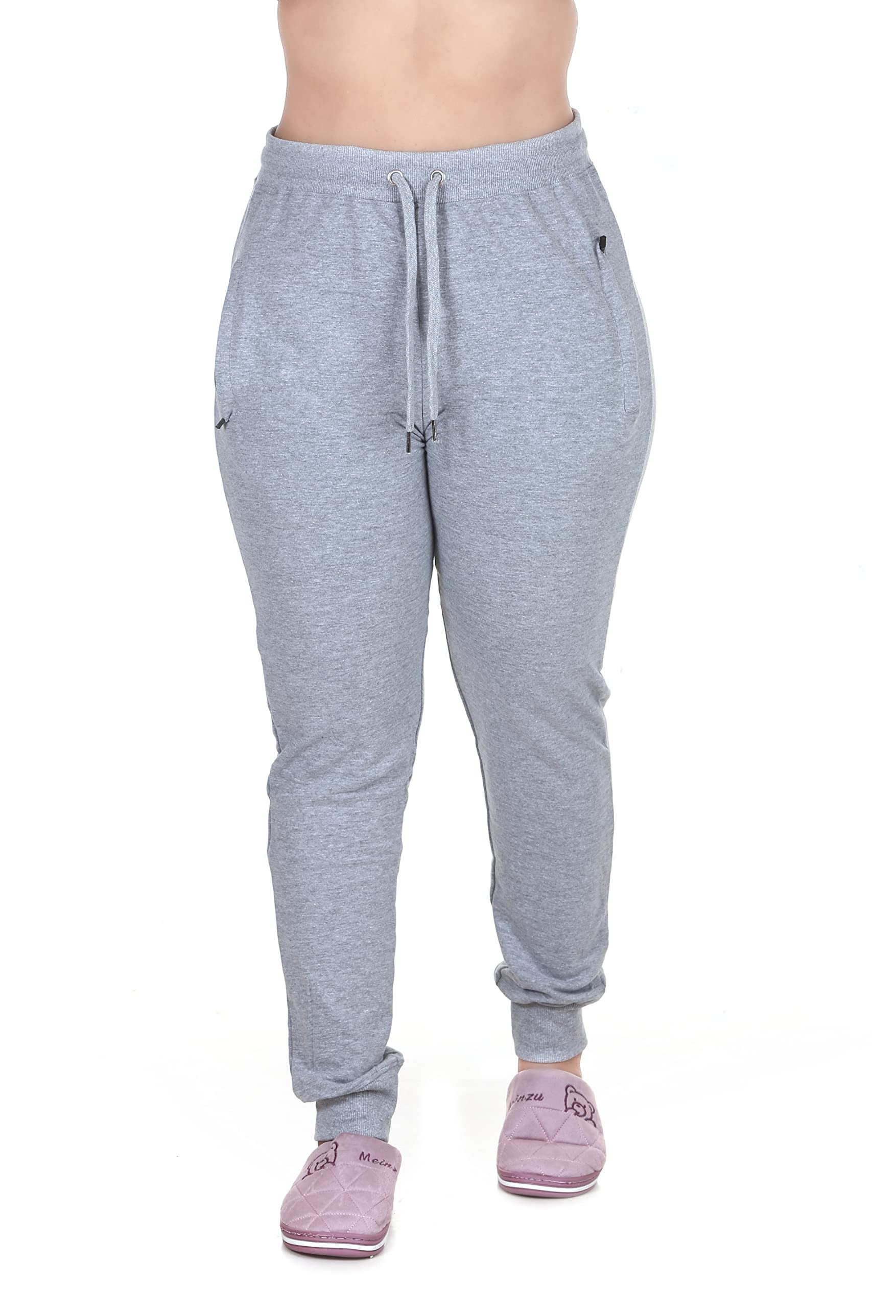 mukhaksh (Pack of 1 Women Ladies Girls Gym Wear Yoga Running Night wear Lounge Wear Milange Grey Jogger Trak Pant Pyjamas with Pocket-picture-35