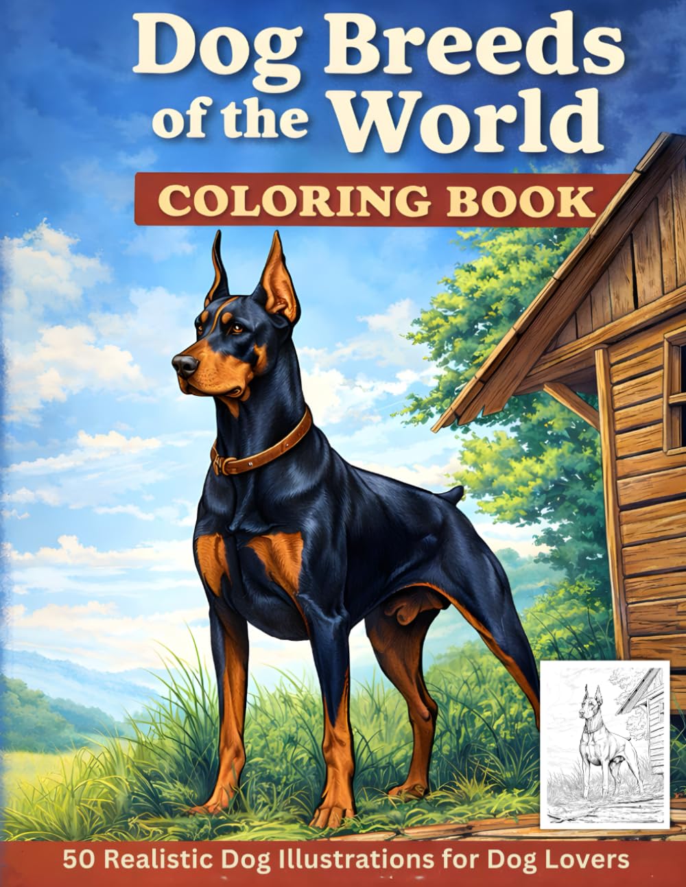 Dog Breeds of the World Coloring Book, Realistic Dog Illustrations for Dog Lovers: 50 Portraits Illustrations for Animal Lovers