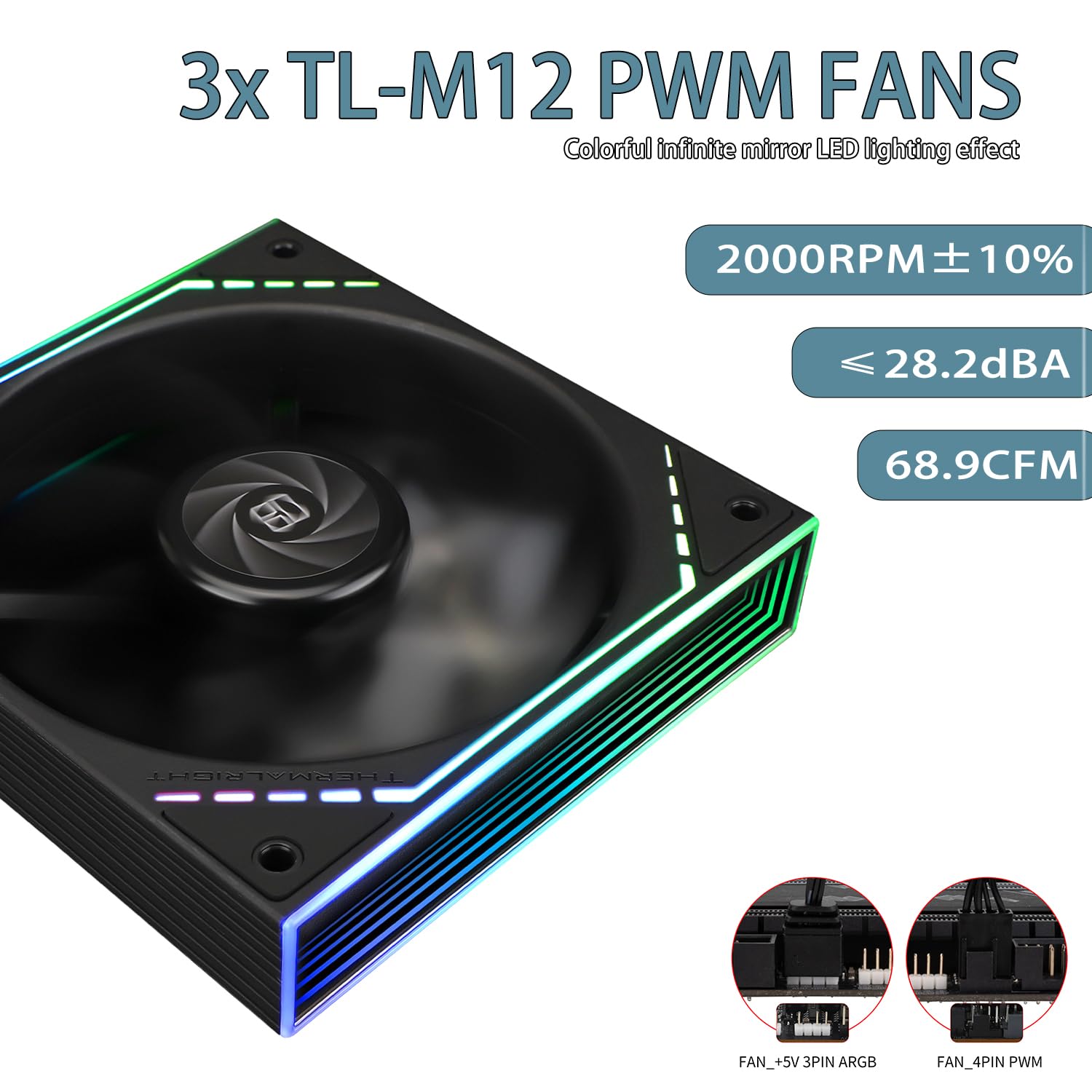 TR-Thermalright Frozen Infinity 360 Black Liquid CPU Cooler, 360 mm Aio Cooler-Infinity effetto luce specchio, 2000 giri/min, per AMD AM4/AM5, Intel LGA1851/1700/1150/1151/2011