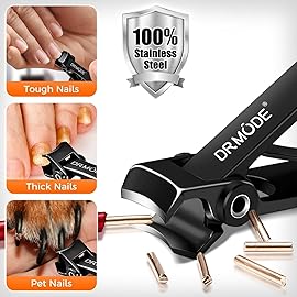 Toenail Clippers for Thick Toenails for Seniors, Angled Head Long Handled Toe Nail Clippers for Men with Wide Jaw Opening, Heavy Duty Large Finger Nail Clippers Adult Cutter with Catcher, Black