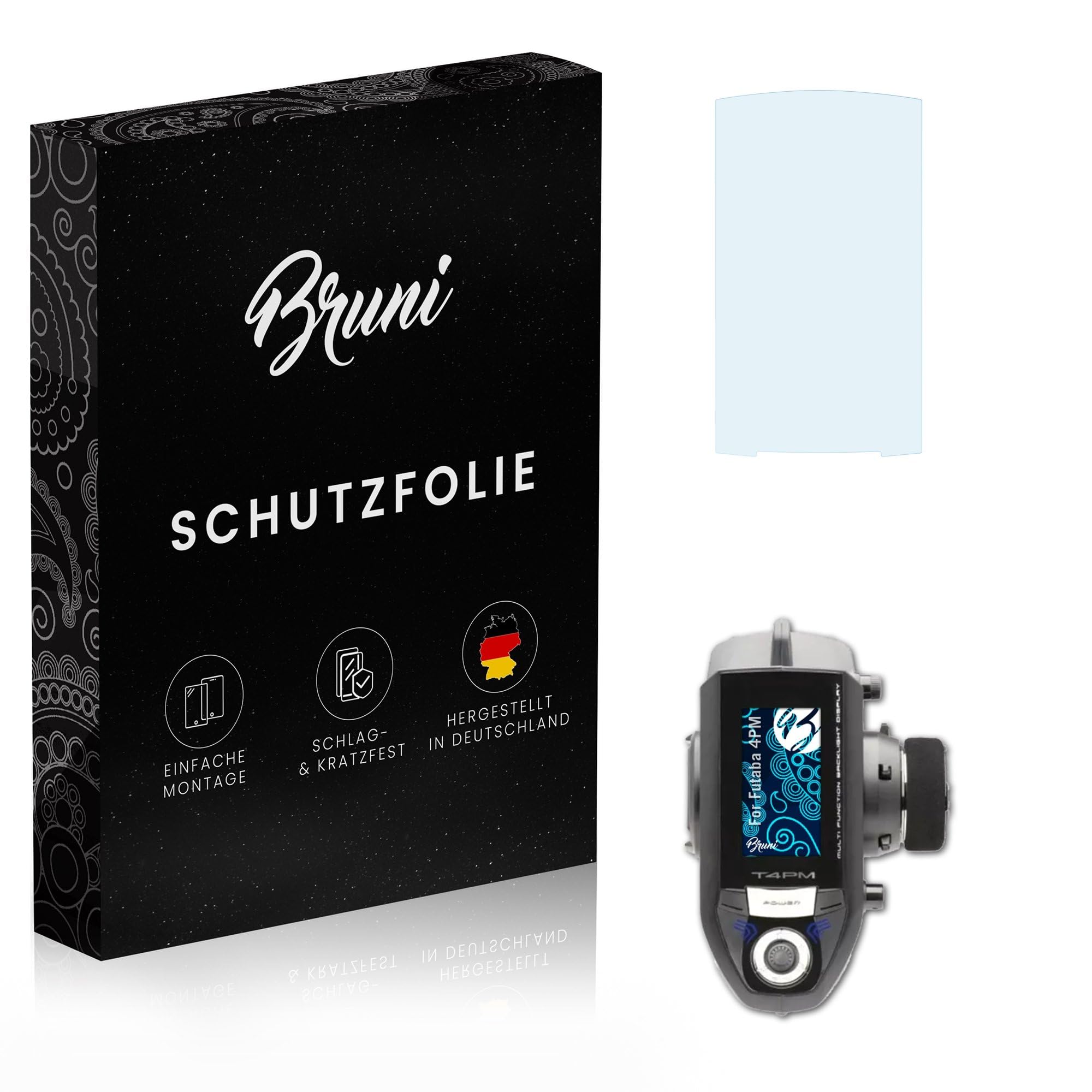 Bruni Screen Protector compatible with Futaba 4PM Protector Film, crystal clear Protective Film (2X)