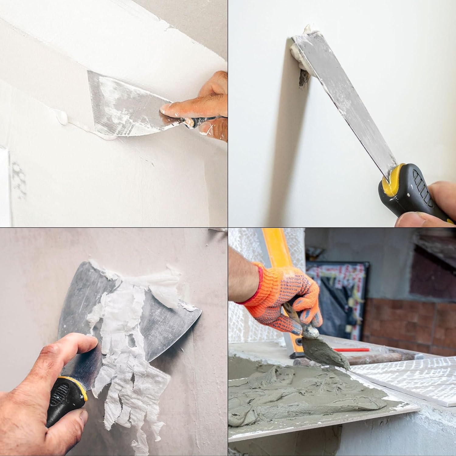 Putty Knife Scraper Set, 2" 4" Spackle Knife 2Pack, Stainless Steel Paint Scraper for Drywall Repairing and Clearing, Wallpaper Removal, Putty Applying, Plaster Scraping