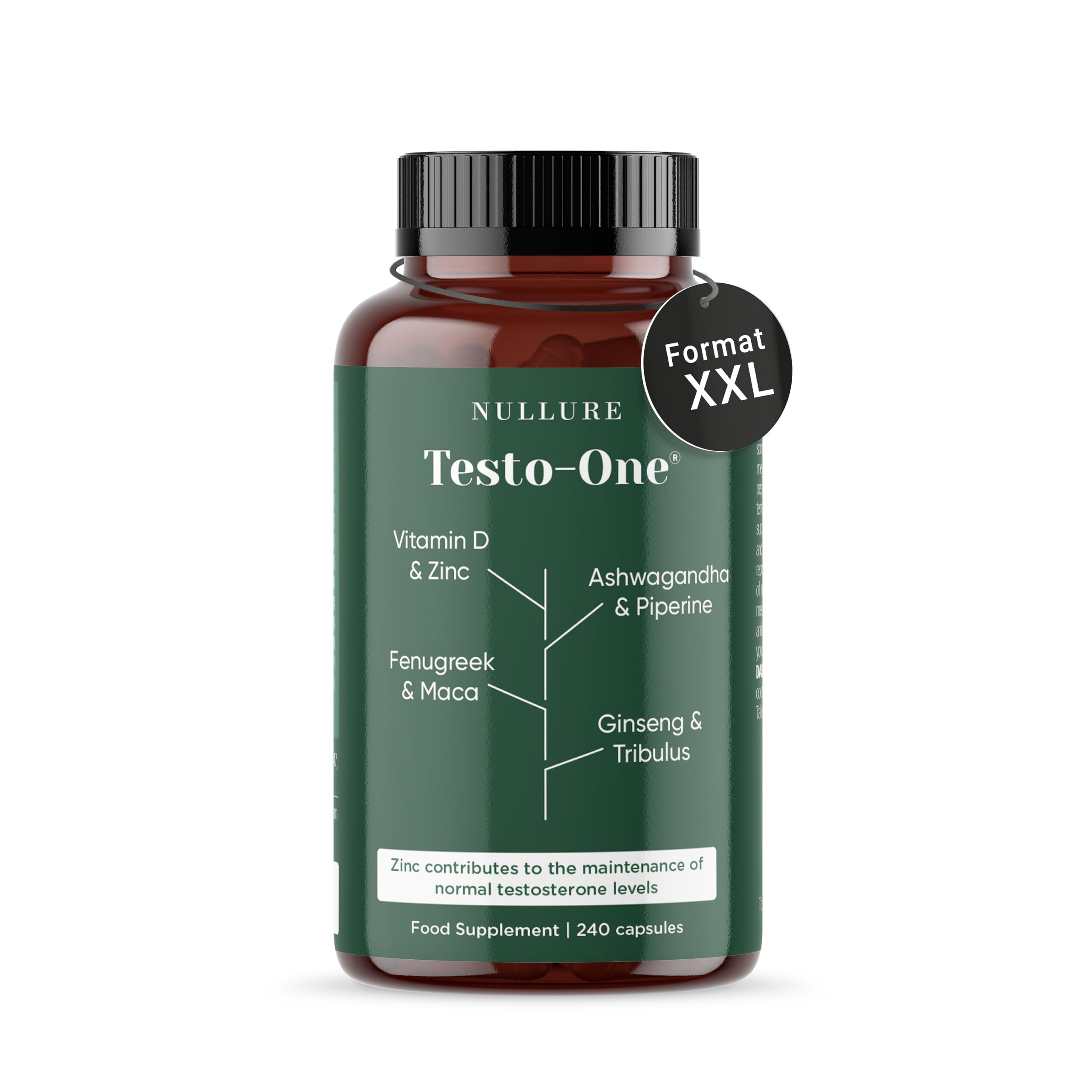 Formula vegana con fieno greco 200 mg, ashwagandha, maca, ginseng e pepe nero pe