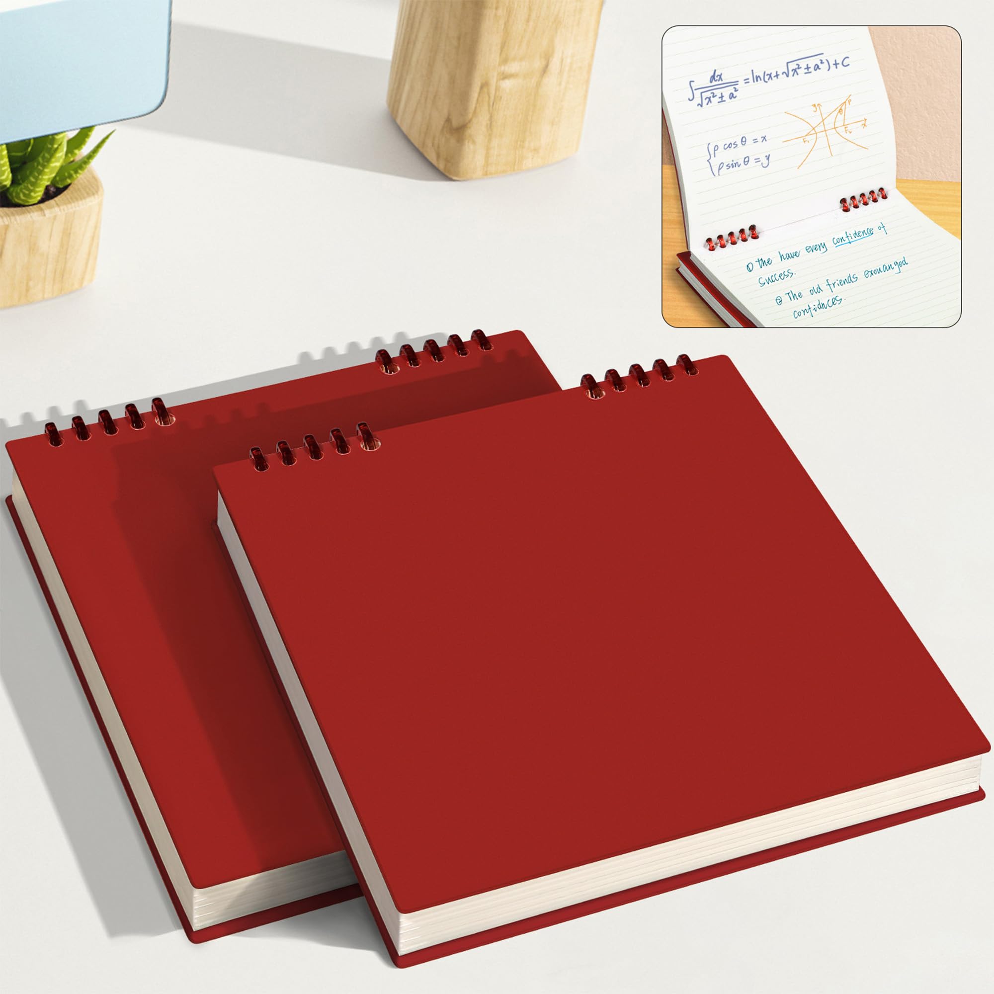 SpiralScgv 2 Pack A5 Spiral Notebooks for School, Office - 120 Pages Thick Paper, College Ruled, Minimalist Writing Journals, Durable Hardcover &