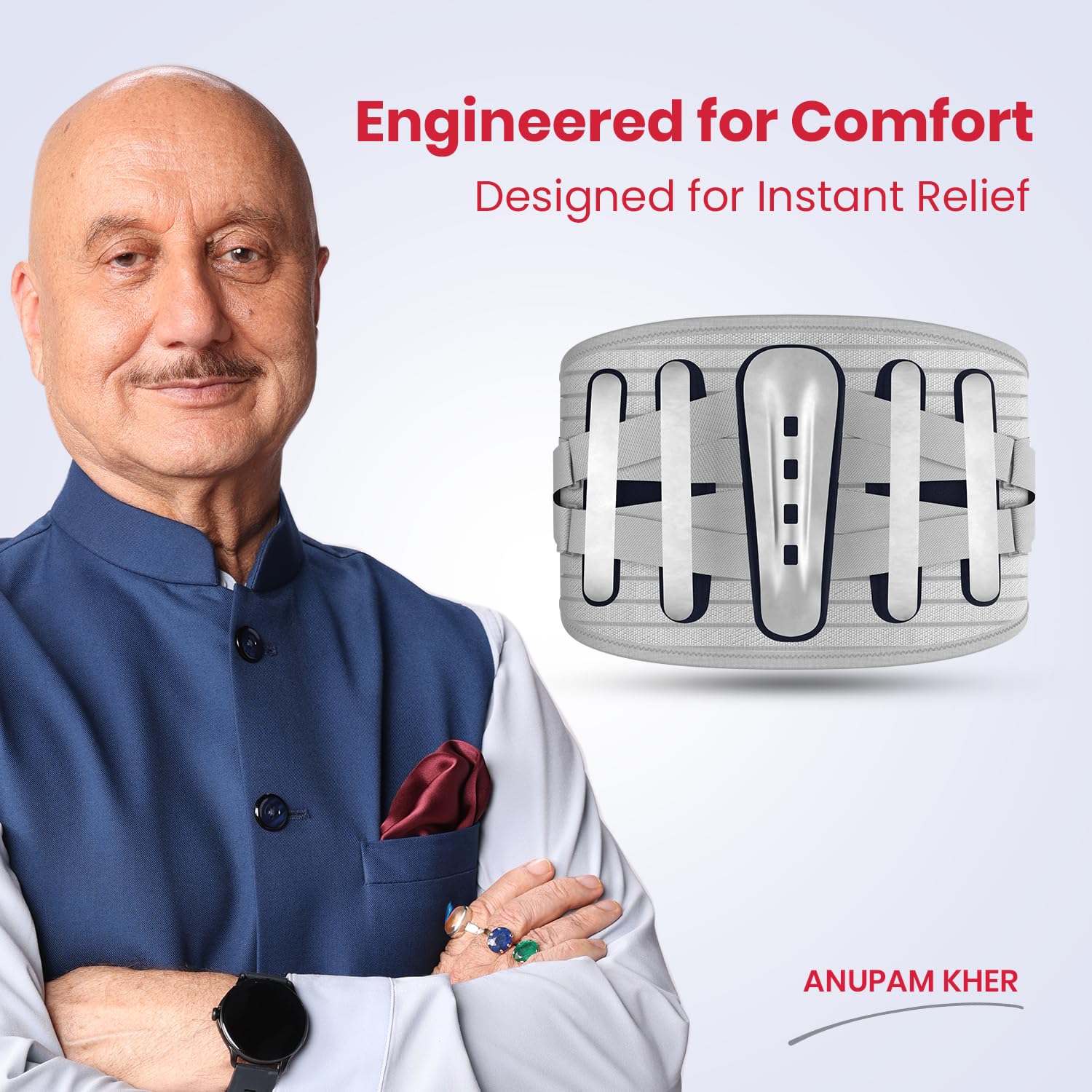 Antara AGEasy Spine Pro Belt for Lower Back Pain Relief, Sciatica, Muscle Strains, and Spinal Recovery | Adjustable Lumbar Support Belt for Men & Women | Improves Posture, Reduces Discomfort, Enhances Stability & Aids in Injury Recovery | Orthopedic LS Belt (XL) - Image 2 thumbnail