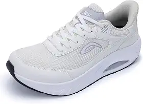 Sapatos masculinos com bico largo | Tênis de caminhada com suporte de arco | Sapatos ortopédicos para joanetes, fascite plantar, ficar em pé o dia todo, Cinza branco - B, 10.5 Wide