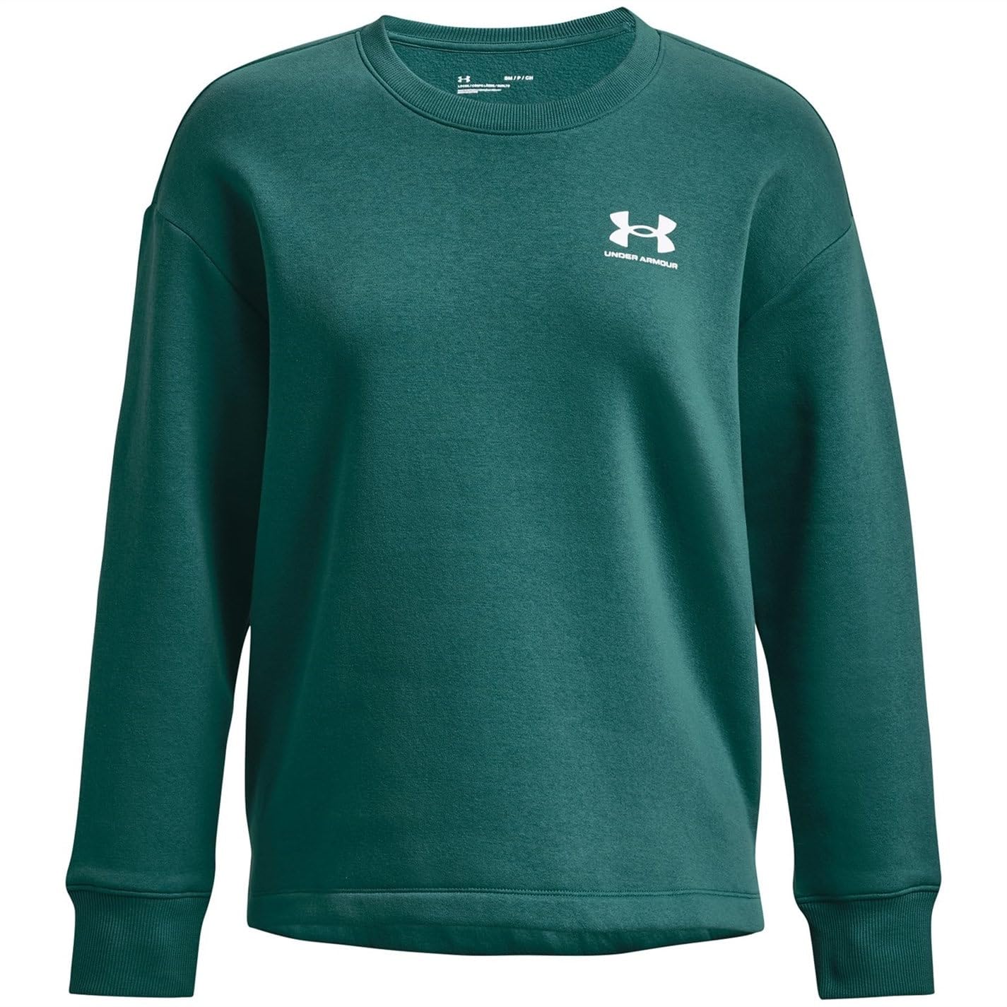 Under Armour Damen Rival Fleece Oversized Crew, (722) Coastal Teal/White, XL