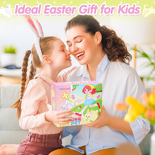 Miniatura 7 de Juguetes de Conejito de Peluche de Pascua para Niños, Conejito Interactivo con Sonidos, Puede Caminar, Mover la Cola y Contraer la Nariz con Correa