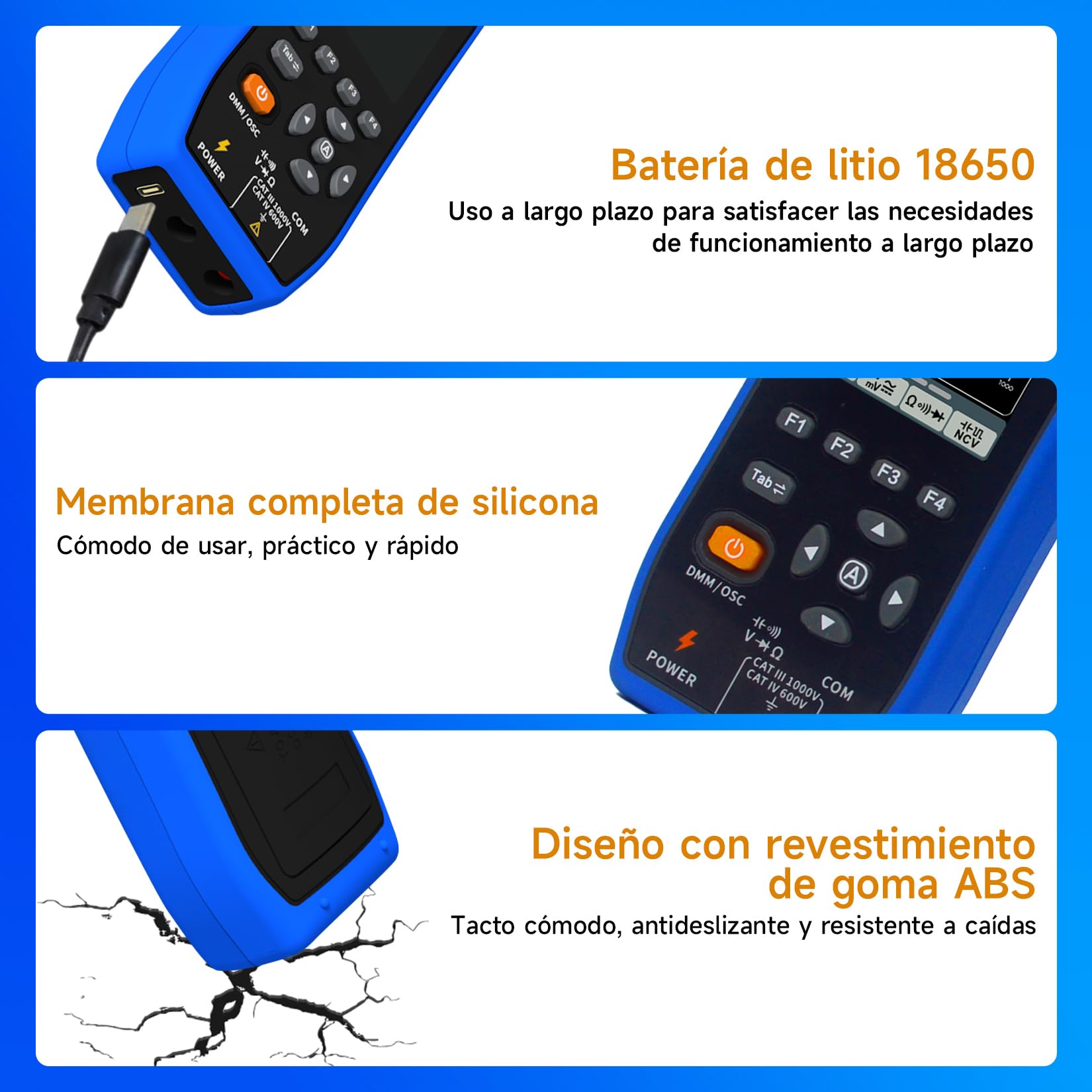 OWON Medidor de pinza de corriente AC/DC, función de escritura, 3 en 1, 20000 recuentos True RMS, escritura Bluetooth y osciloscopio