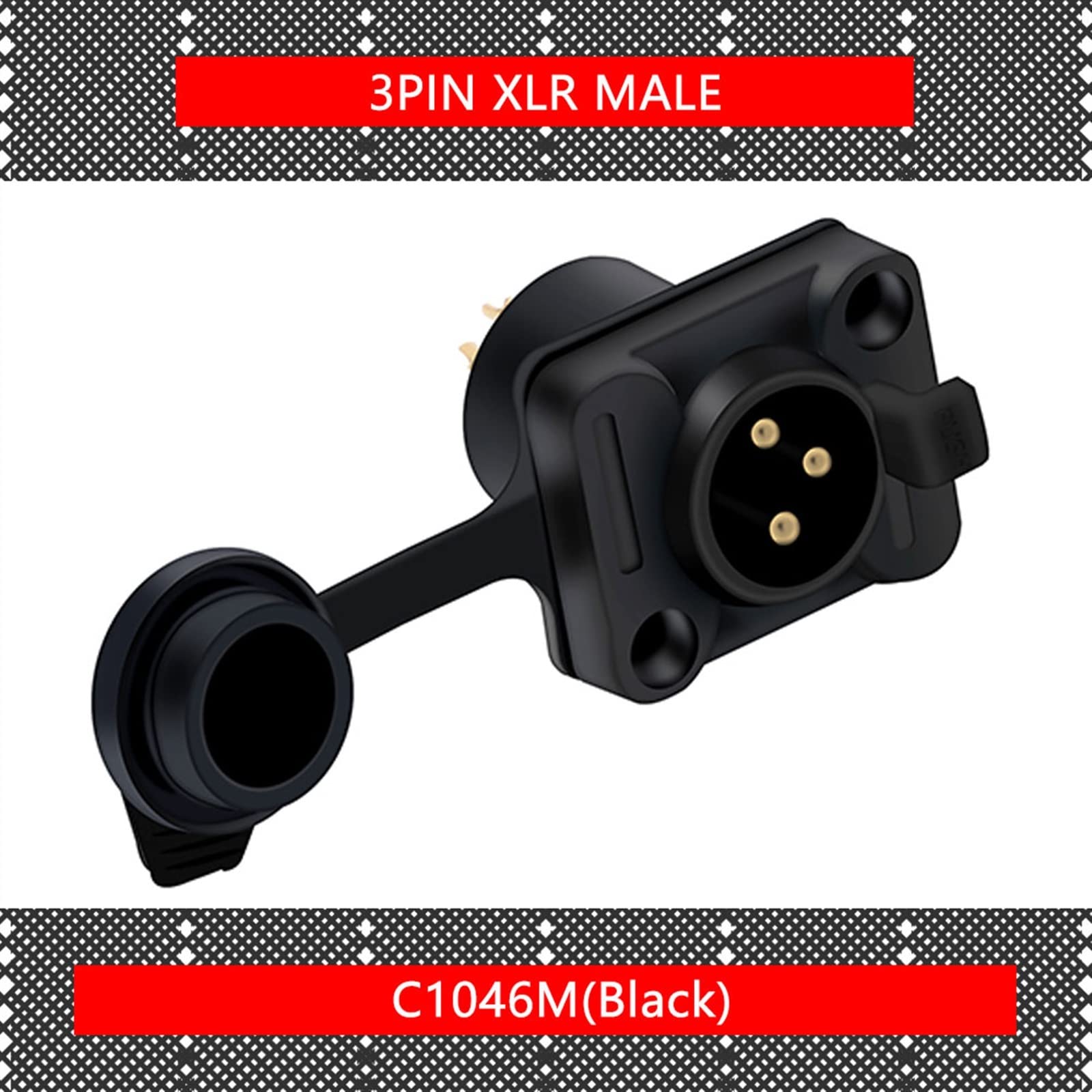 3 pin X L R maschio a femmina cavo di prolunga microfono adattatore connettore audio spina audio presa 1 pz (1 x M 3P nero-01)