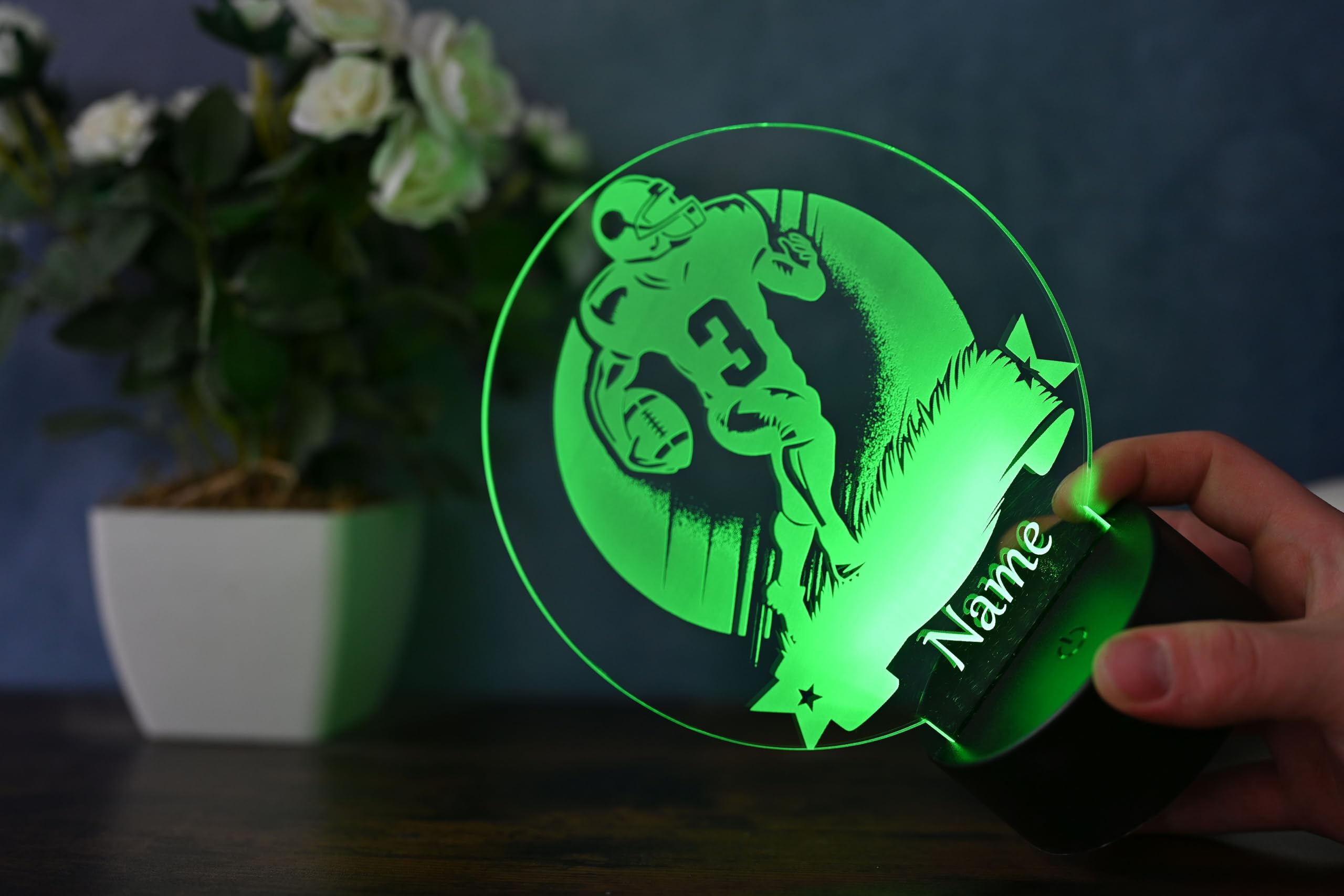 Personalisierte LED Football Lampe – Dekoration für american football spieler und fans