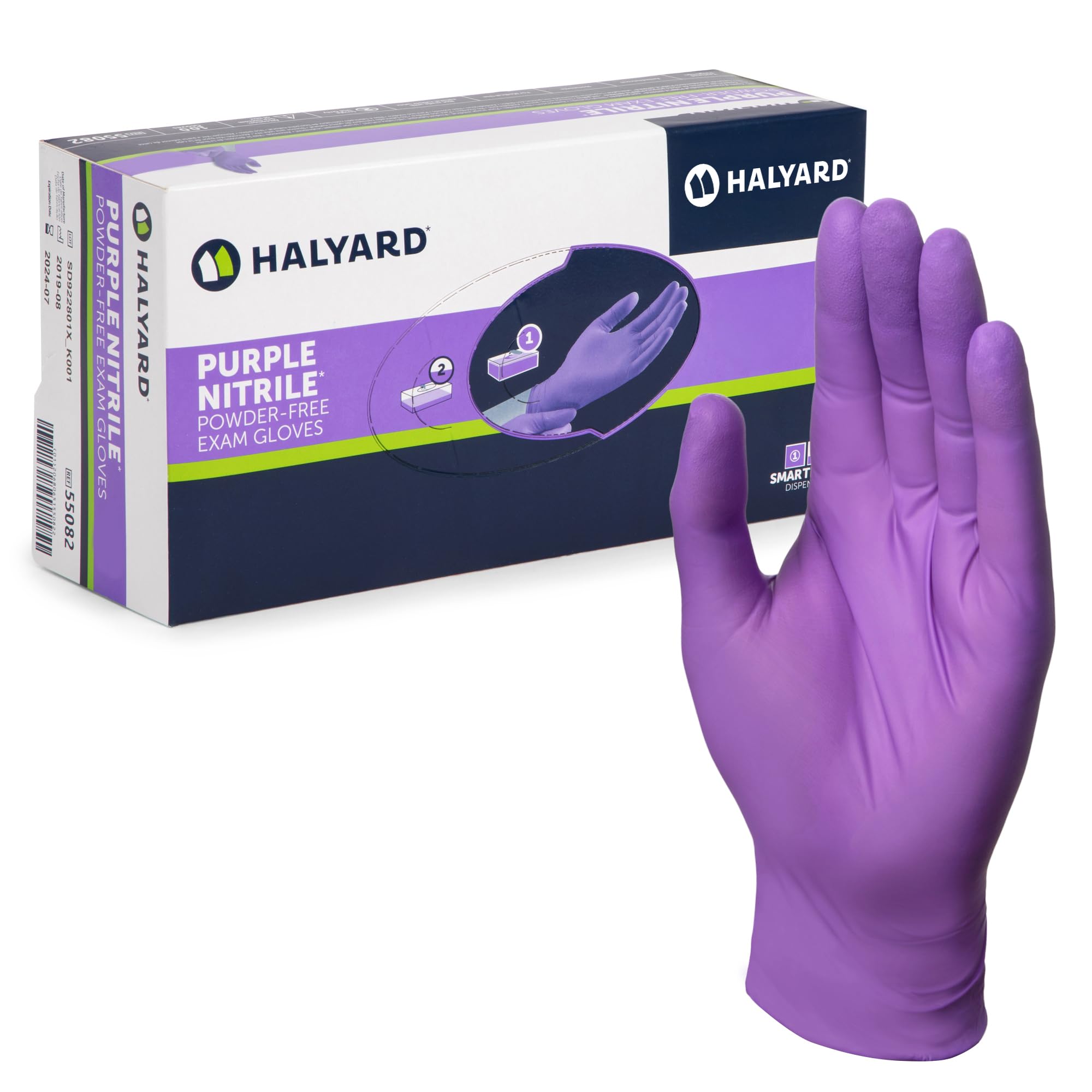 HALYARD Purple Nitrile Dental Patient Exam Gloves, Non-Sterile