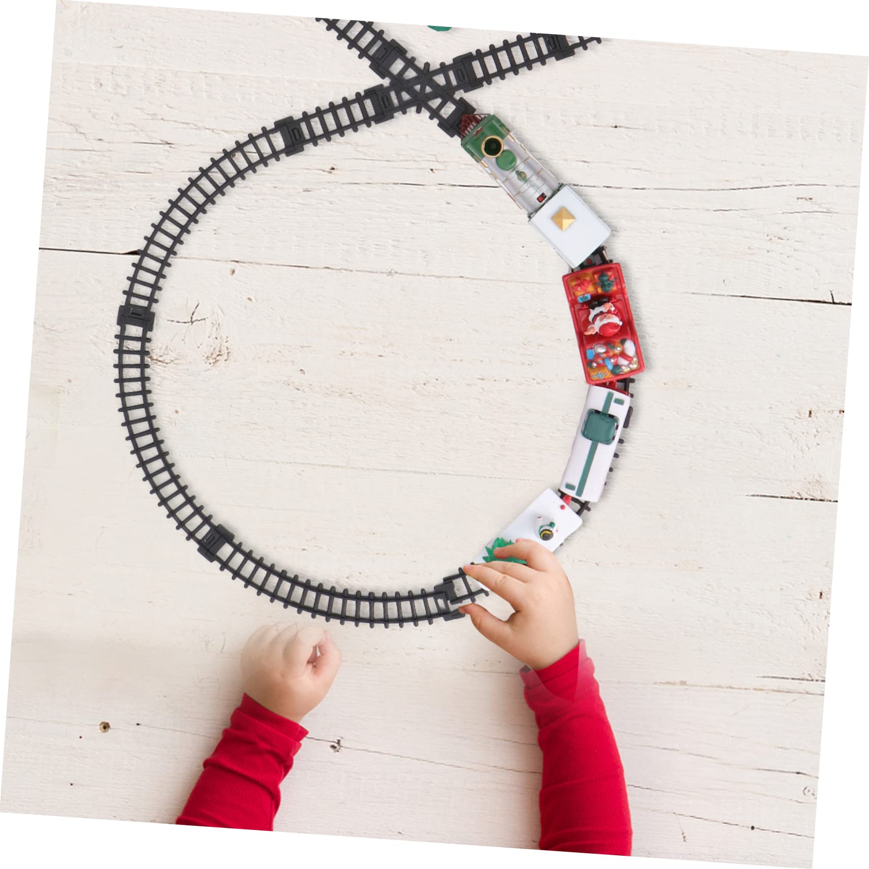 HEMOTON 2 Set Trenino Natalizio Elettrico Design Cartoon Divertente Sviluppo Manuale e Immaginativo Xmas Colori Casuali Colore Casuale
