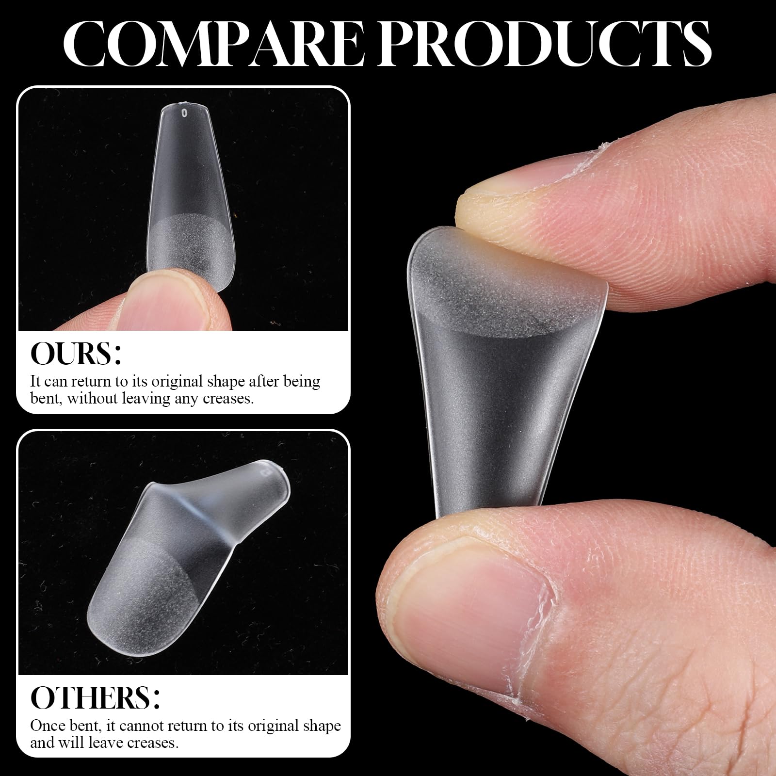 240 sztuk tipsów do paznokci żelowych, tipsy do paznokci, pełne pokrycie, długie kwadratowe tipsy, przezroczyste końcówki do paznokci Soft Gel Press on Nail Tip do samodzielnego przedłużania paznokci