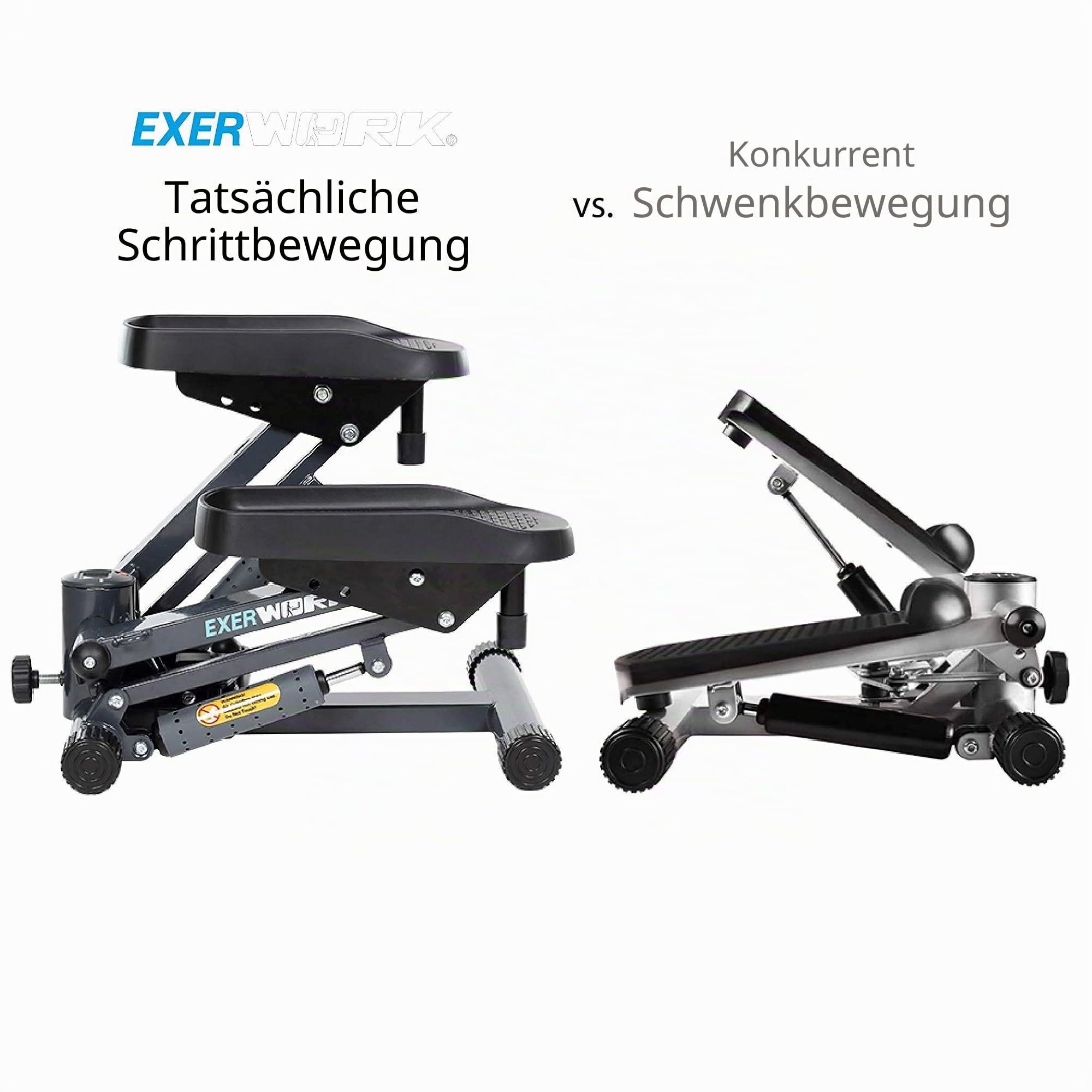 Exerpeutic EXERWORK 850 Bluetooth Smart Cloud Fitness Mini-Stepper mit erweiterter Kapazität und einstellbarer Schritthöhe, kostenloser App und Workout-Zieleinstellung