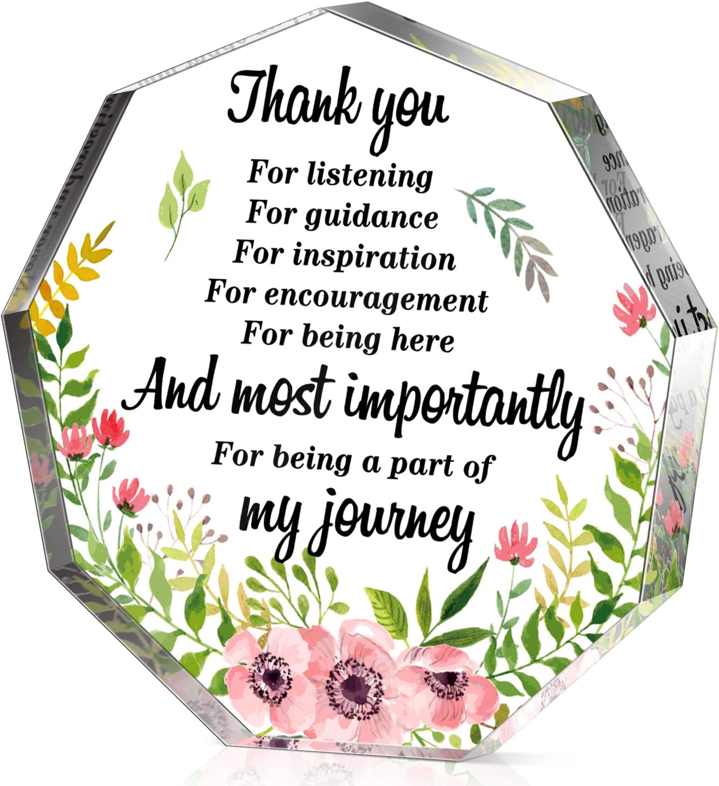 Yinder Thank You Gifts for Women Appreciation Gifts for Coworker Employee Nurse Teacher Leader Boss Inspirational Quotes Acrylic Desk Decor for Home Office Farewell Retirement