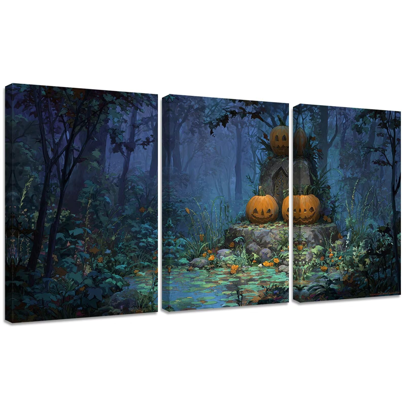 Diamentowe malarstwo na Halloween, pełne zestawy, do malarstwa, dla dorosłych, okrągły zestaw do haftowania, 50 x 70 cm, mozaika ze strasu, rękodzieło, dekoracja domu, na ścianę, prezenty, 3