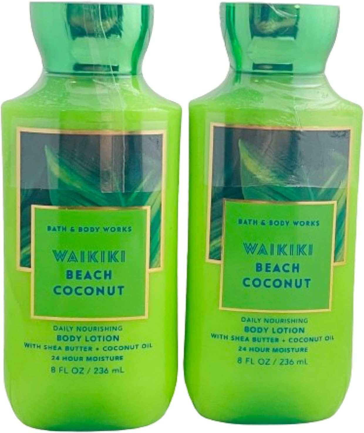 Bath and Body Works Waikiki Beach Coconut Super Smooth Lotion Sets Gift For Women 8 Oz -2 Pack (Waikiki Coconut) 16 Fl Oz