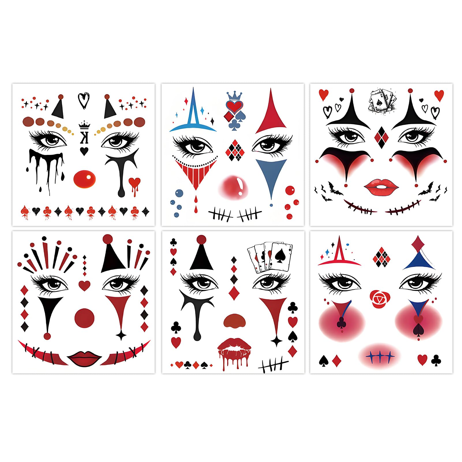 Pack De 4 Tatuajes Temporales Para El Carnaval De Colonia – Pegatinas Faciales Con Motivos Como 'Kölle Alaaf', Corazones Y Payasos, Resistentes Al Agua Y Fáciles De Aplicar
