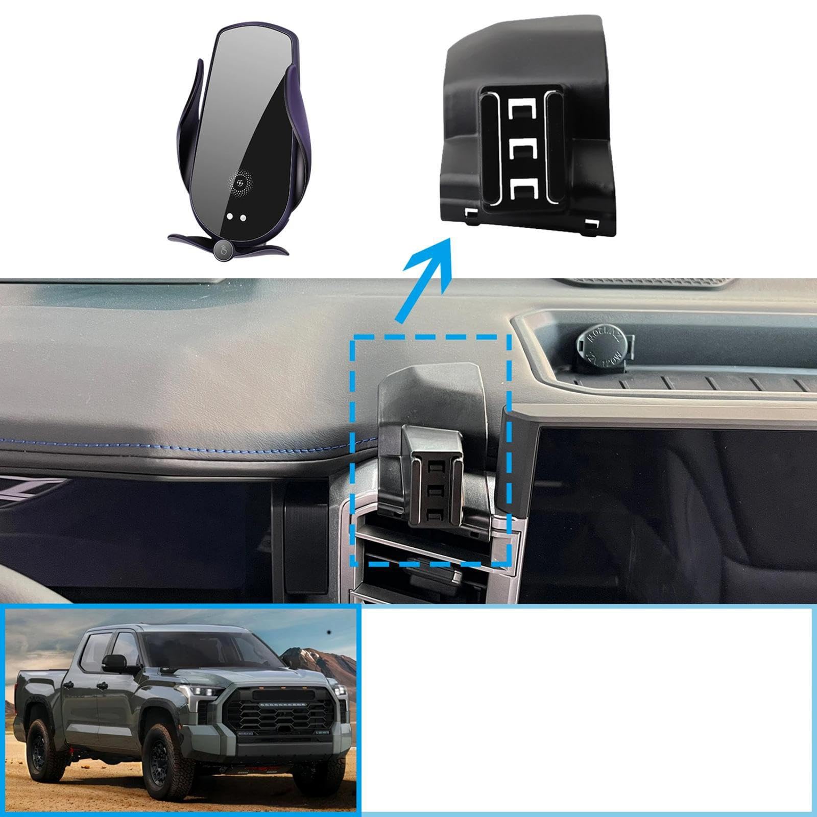 Uchwyt Samochodowy na Telefon dla Toyota Tundra 2022-2024, uchwyt samochodowy na telefon komórkowy uchwyt GPS stojak na nawigację