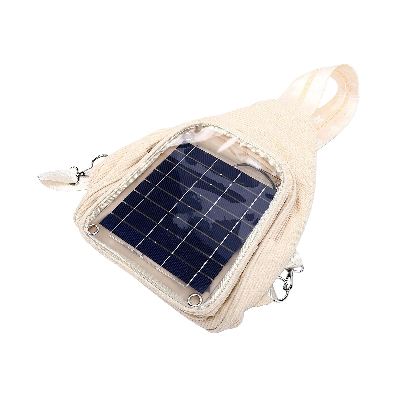 Fockety Zaino con Pannello Solare, Zaino da Trekking Pieghevole in Silicio Monocristallino da 20 W con Caricatore Solare da Esterno per Viaggi Scolastici All'aperto, Sport e