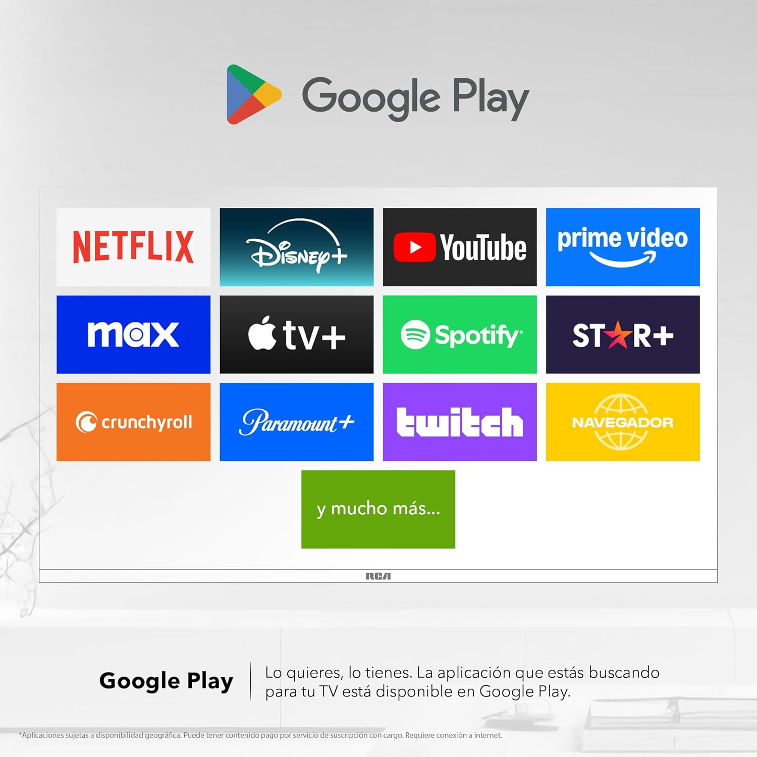 Google Cast feature on RCA Google TV, showing content streaming from a phone