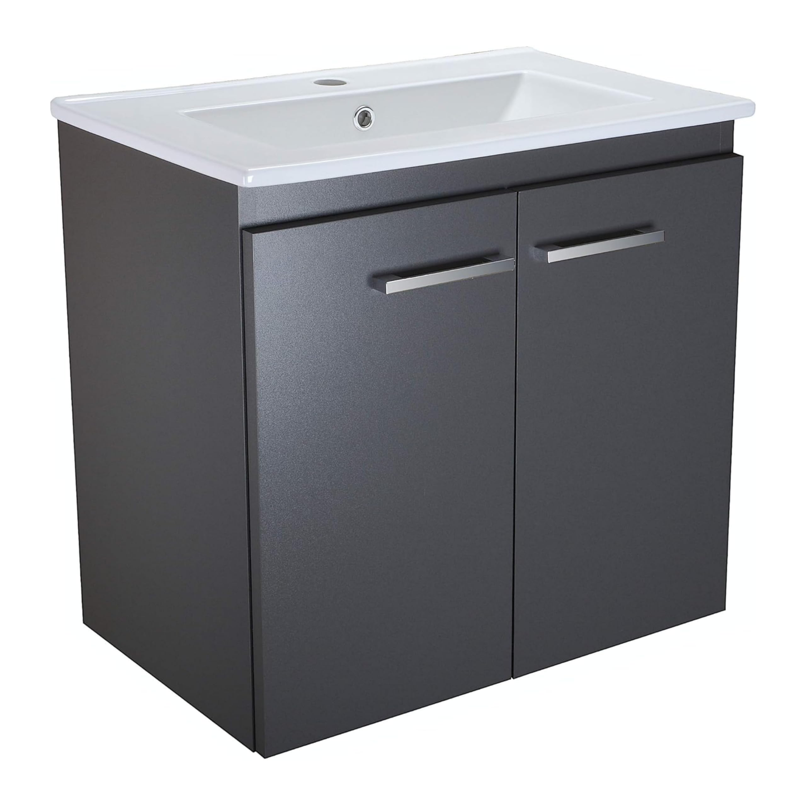 paplinskimoebel - Waschbecken mit Unterschrank 60 cm Breit Bilbao Sink, Waschtisch mit Unterschrank für Badezimmer, Bad Waschtischunterschrank, Waschbeckenunterschrank Grau