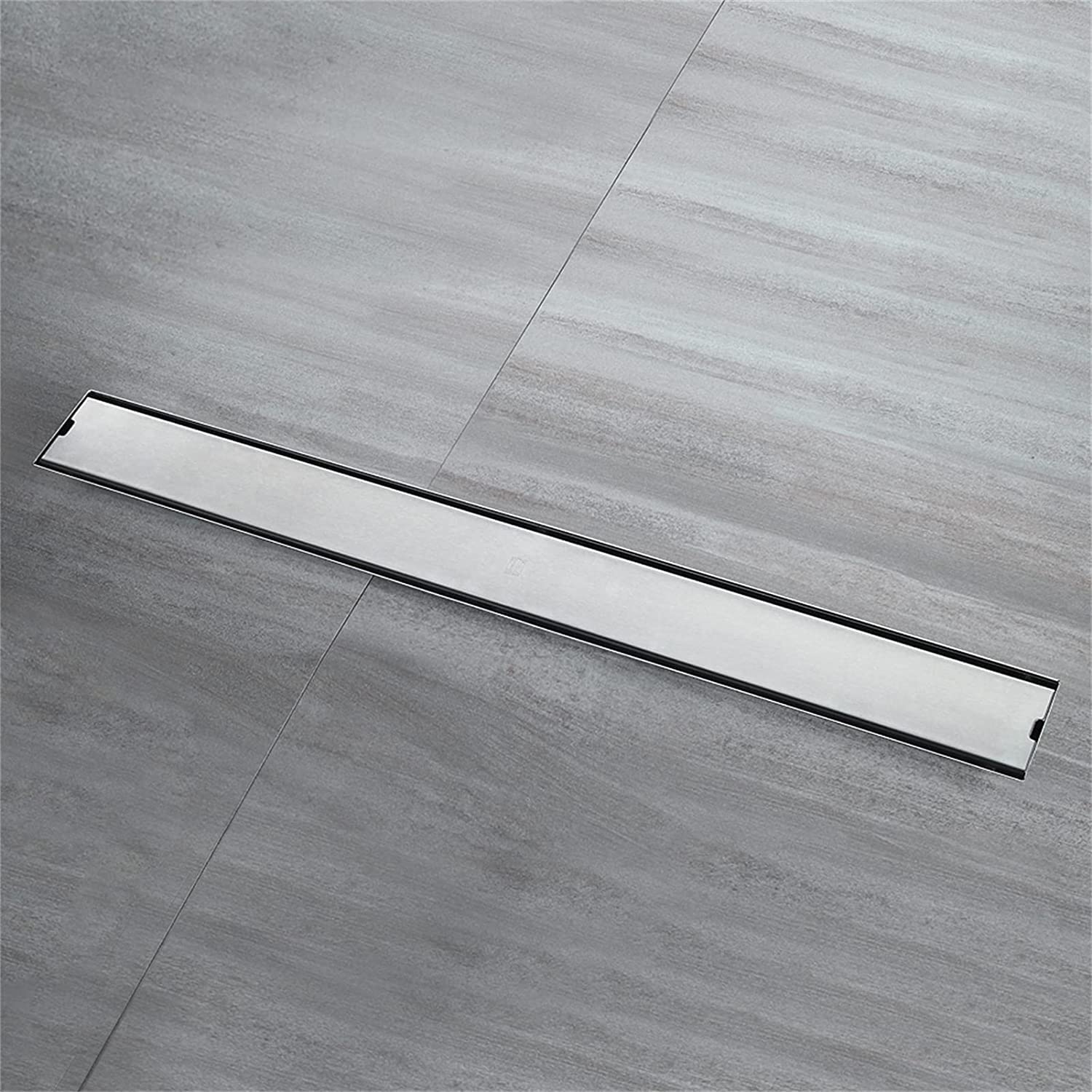 GLJTUO Linear Floor Shower Drain Linear Shower Drain, Steel Shower Drain with Removable Grate, Bathroom Deodorization Side Row Rectangle Floor Drain