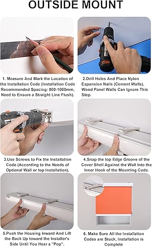 Miniatura 6 de Persianas opacas para ventanas, persianas enrollables opacas sin cordones para ventana, aislamiento UV y resistentes al ruido, persianas y