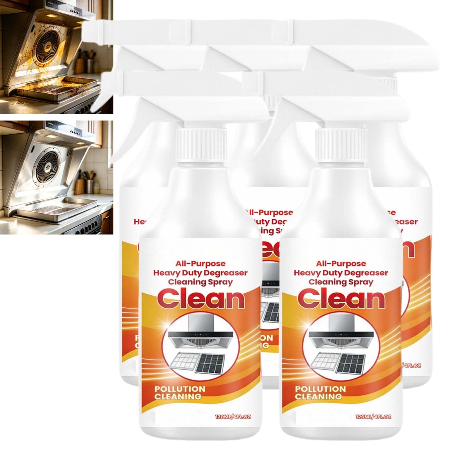 Limpiador de espuma multiusos con pulverizador, quitamanchas de aceite multiusos que elimina la grasa dura, limpiador de cocina resistente, spray de limpieza profunda para utensilios de cocina (5