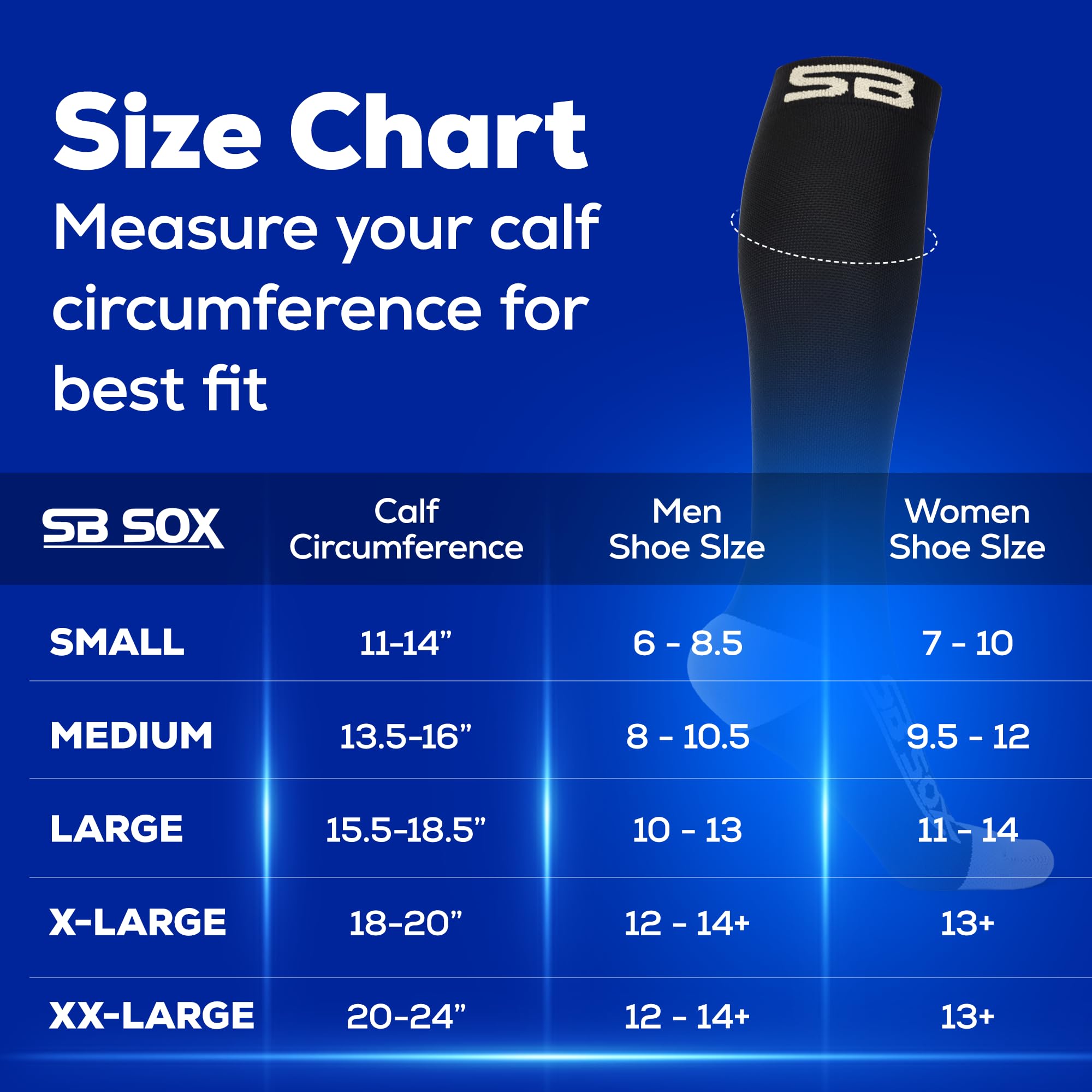 SB SOX Compression Socks for Men & Women (20-30 mmHg) - Best Support Stockings for Travel, Medical, and Sports - Perfect for Everyday Wear