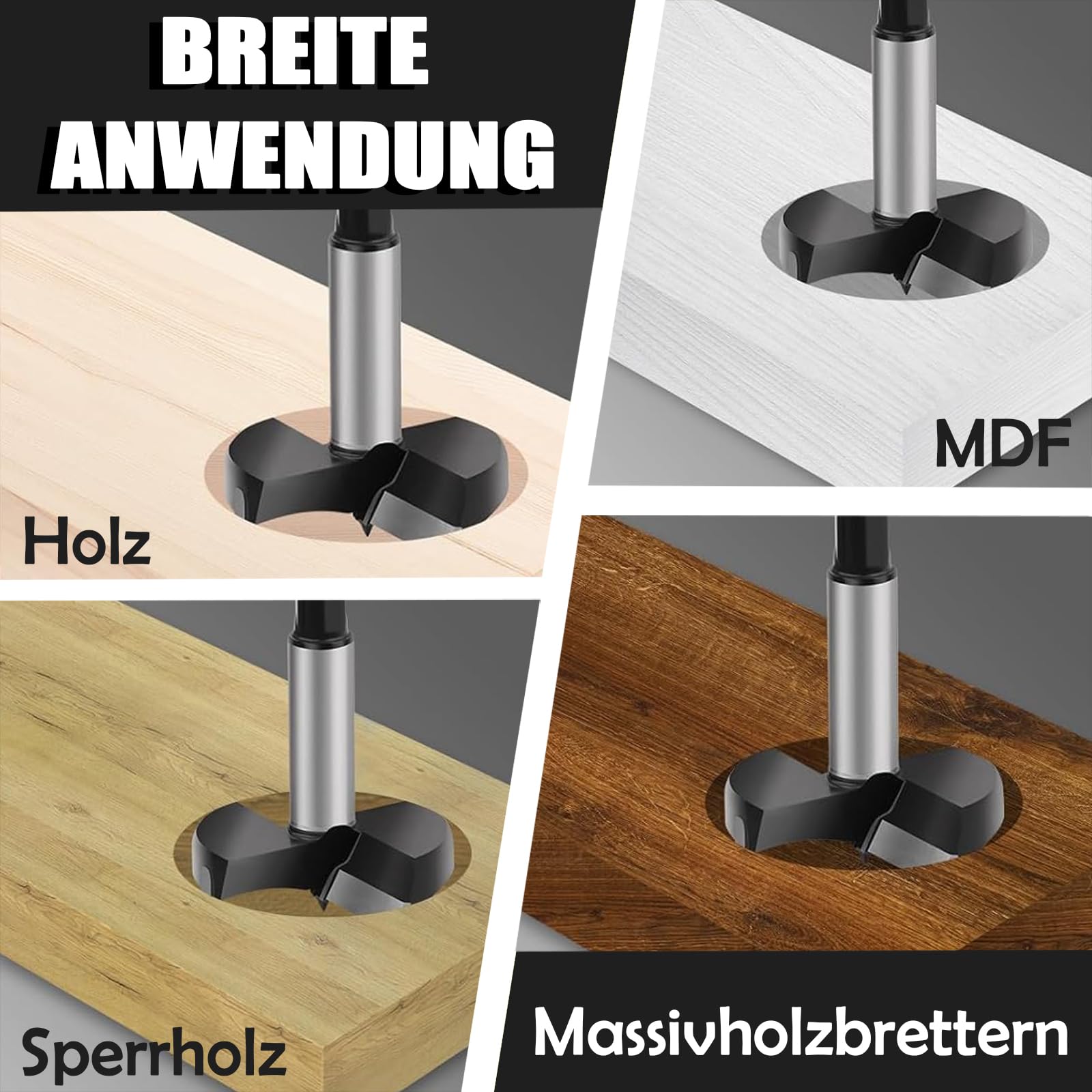 Wiertło Forstner 40 mm, profesjonalne wiertło Forstner, wielozębne wiertło do drewna ze stali o wysokiej zawartości węgla, wiertło Forstnera do drewna, akcesoria do wiertarki do obróbki drewna