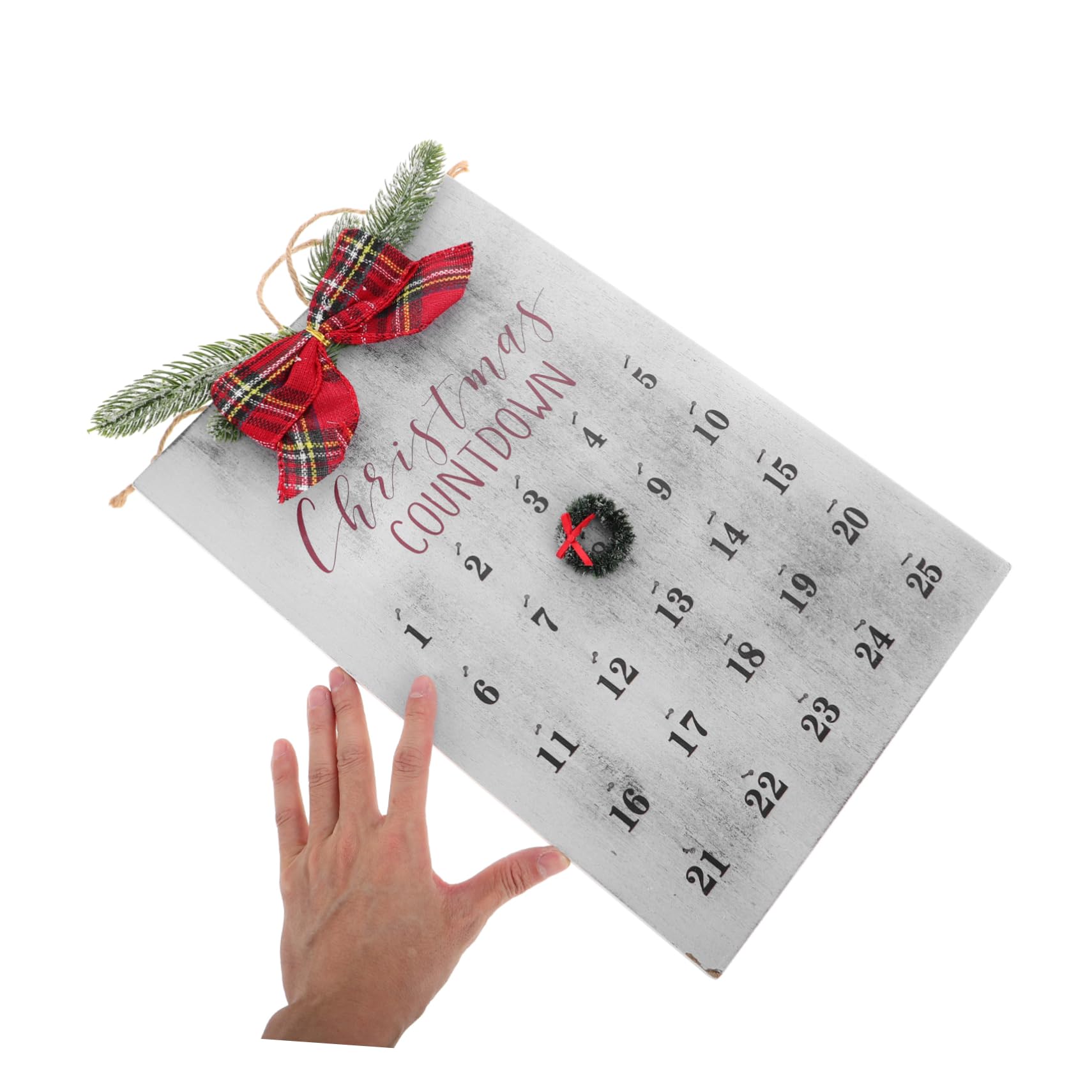 Homoyoyo Calendario de Guirnaldas Navideñas con Regresiva para Navidad Letrero de Madera Decoración Rústica para Fiesta Navideña Adorno para Ventana