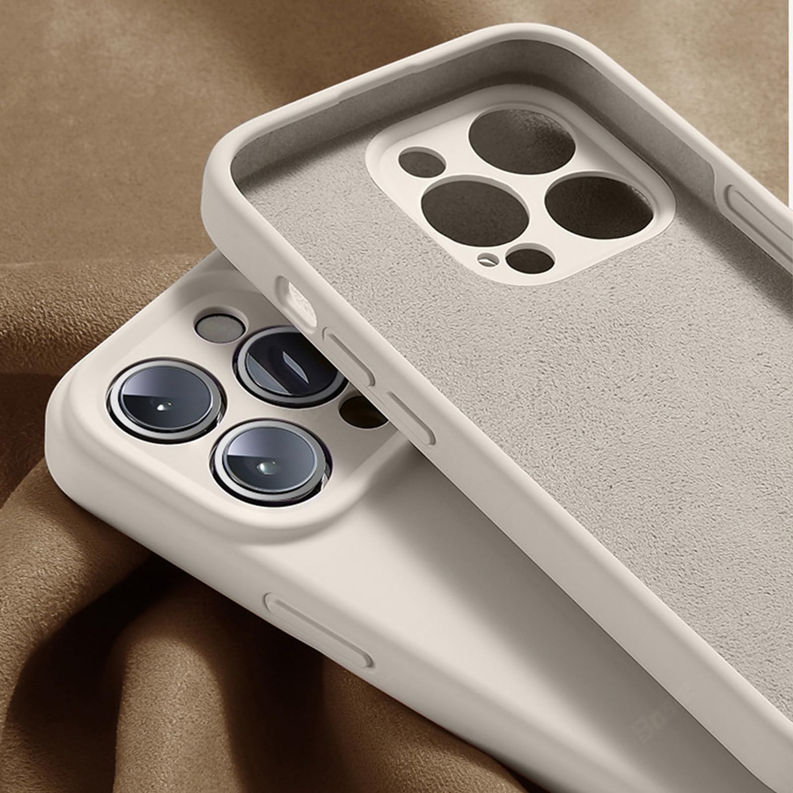 LXURY Ultra cienkie etui na iPhone'a 15 Pro Max/15 Pro/15 Plus/15, wysokiej jakości etui z płynnym silikonem z ochroną obiektywu aparatu, miękkie, nie żółknące etui, niebieskie, 38 cm