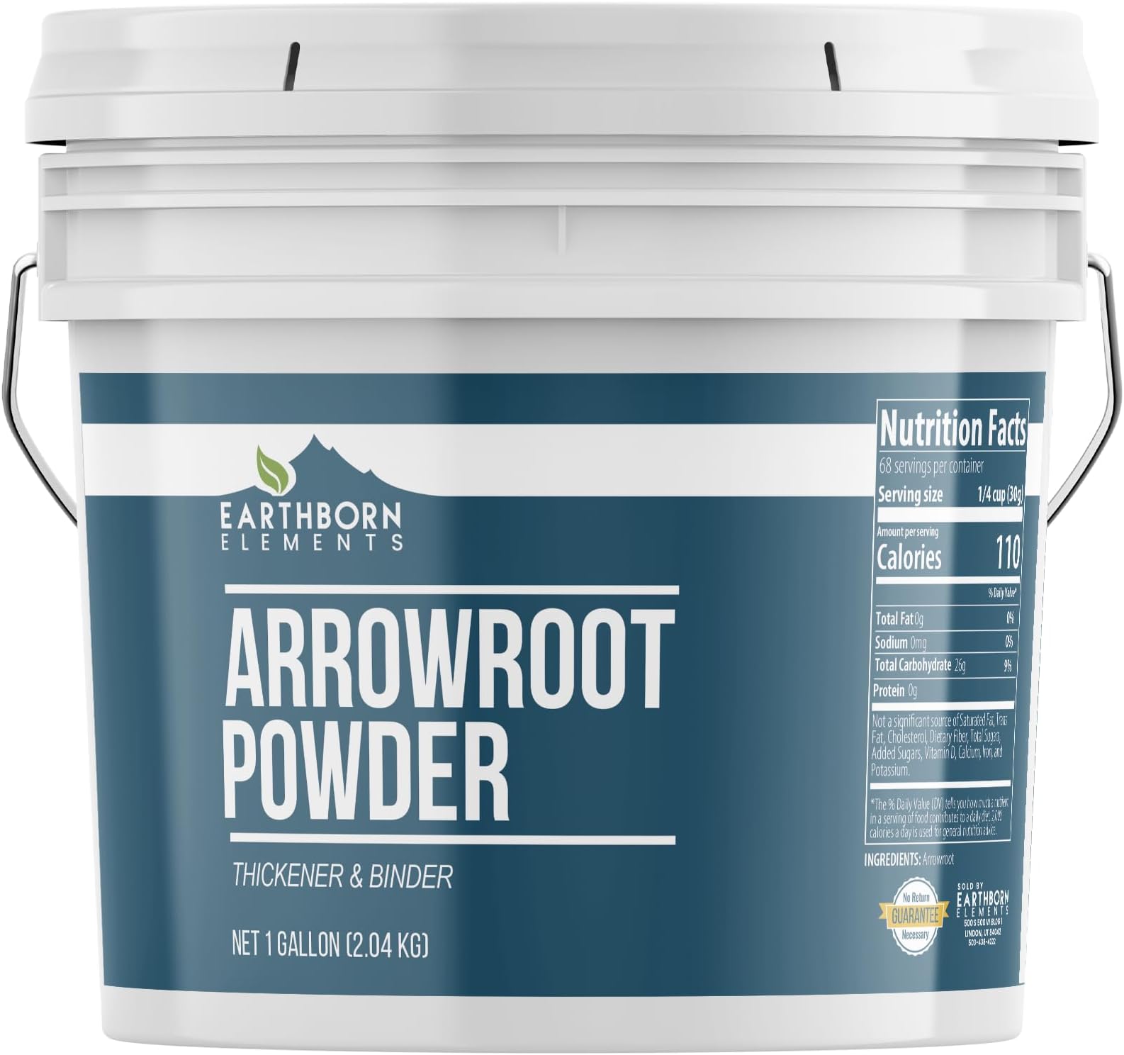 Earthborn Elements Arrowroot Powder 1 Gallon, Thickener & Binder, Corn Starch