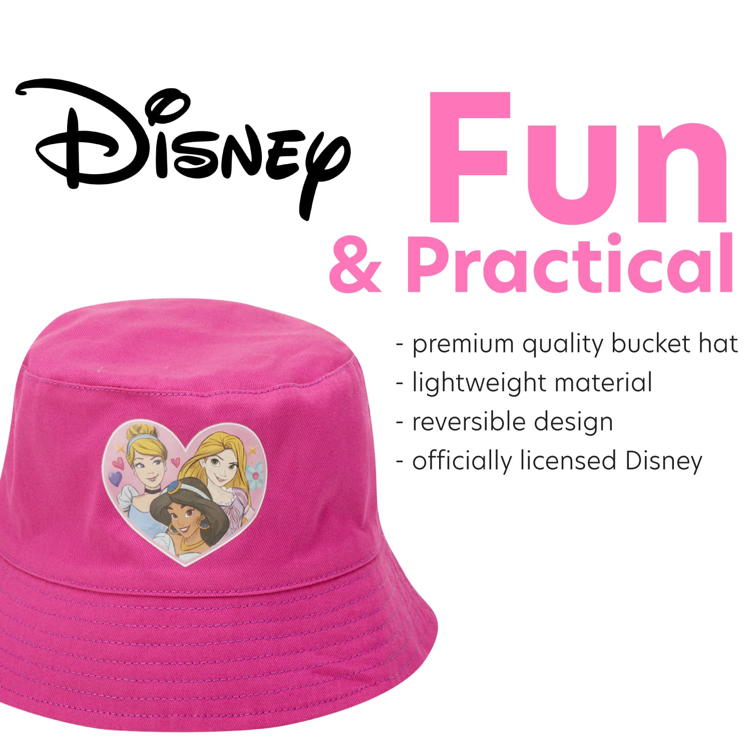 Disney Czapka dziecięca Myszka Minnie, dwustronna czapka przeciwsłoneczna z szerokim rondem dla dziewczynek