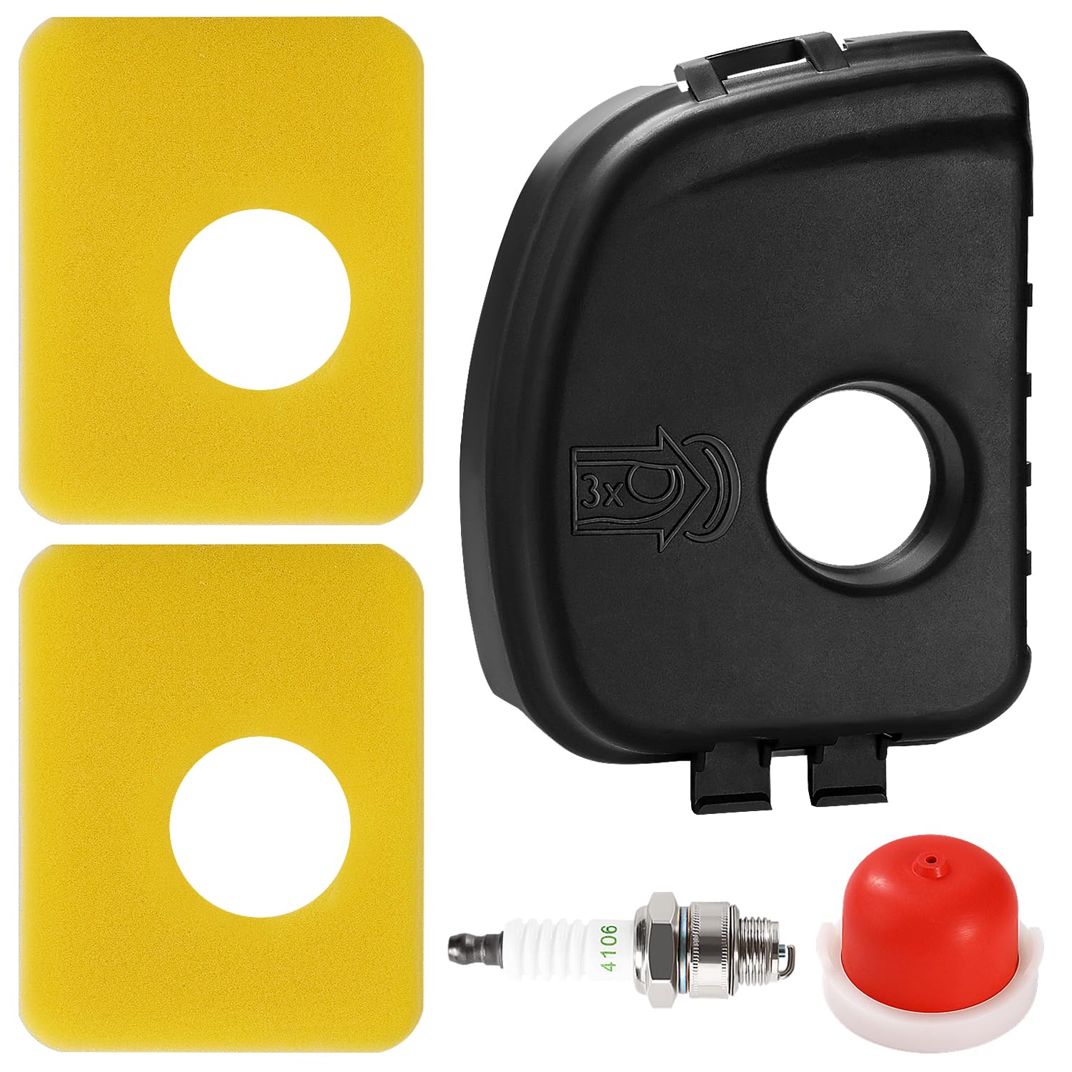 VooGenzek 5 PCS Lawn Mower Air Filter kit, Air Cleaner Cover 595660, 594281 Primer Bulb