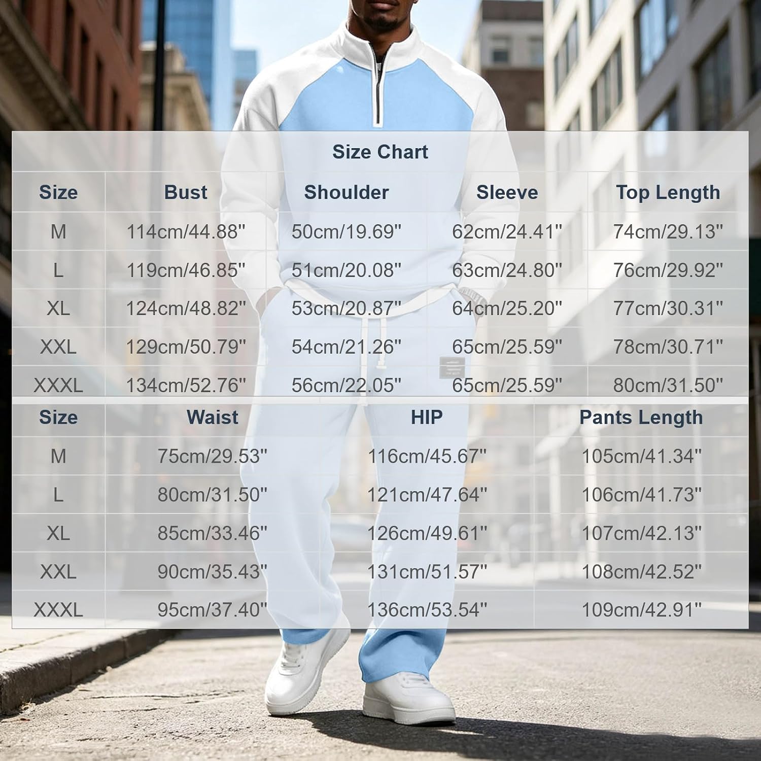 Mens 2 Piece Tracksuit Set 1/4 Zip Color Block Tops Wide Leg Pants