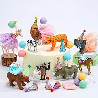 Weysat 41 Pcs Jungle Animals Cake Topper Woodland Figures Birthday Party...