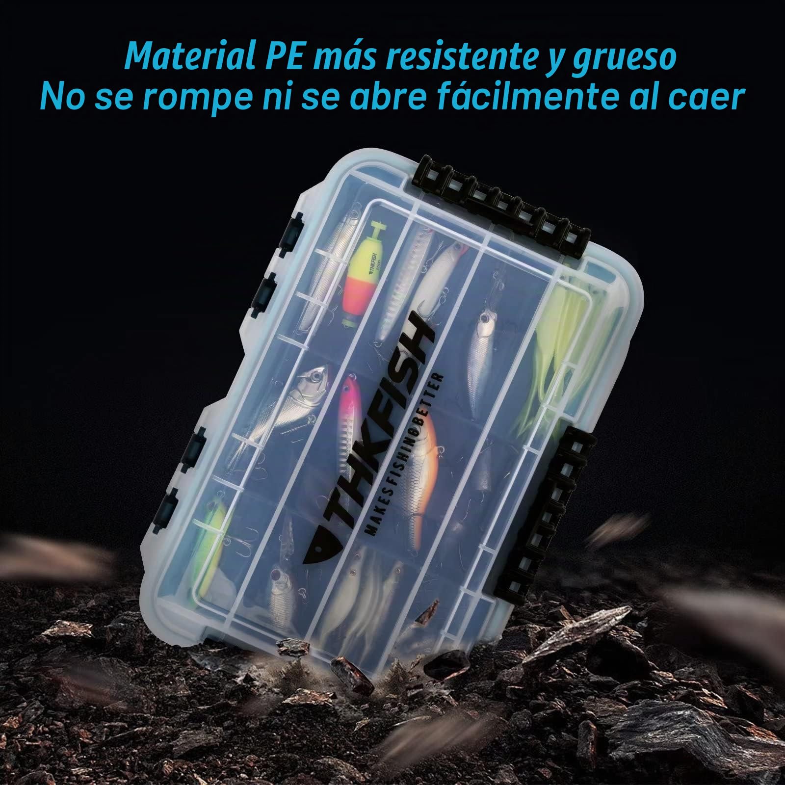 THKFISH Caja de Aparejos de Pesca Caja de Cebo Flotante Impermeable para Paletas de Aparejo de Pesca 3600-2pcs