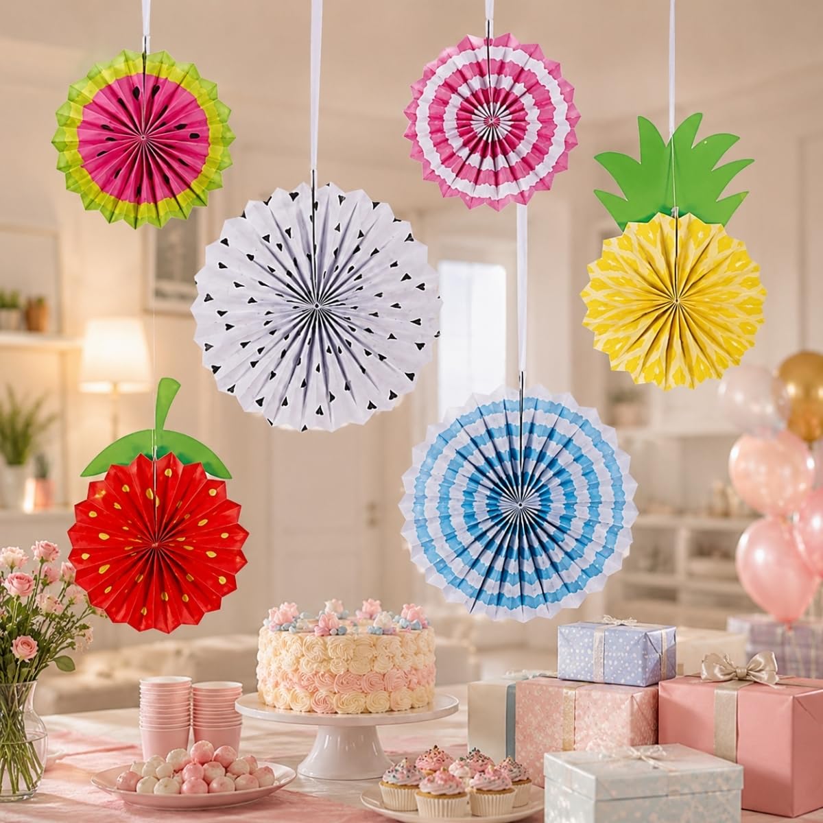 Multicolor Fiesta Paper Fans - Party & Wedding Decor -11