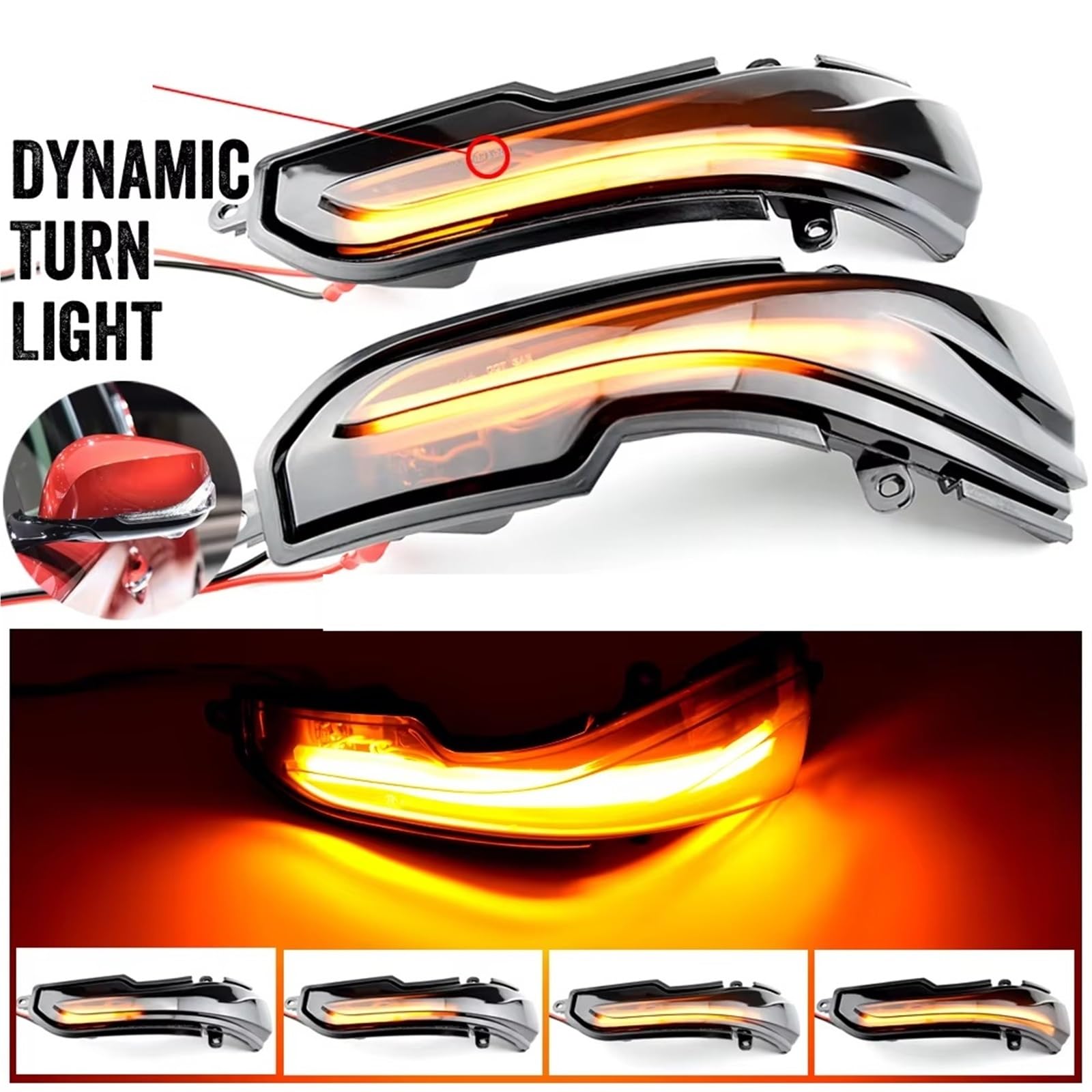 Retrovisor luces de giro Para Nissan Para Skyline 2015 2016 2017 2018 Señal De Giro Dinámica LED Indicador De Espejo Lateral Luz Secuencial Intermitente Intermitente espejo