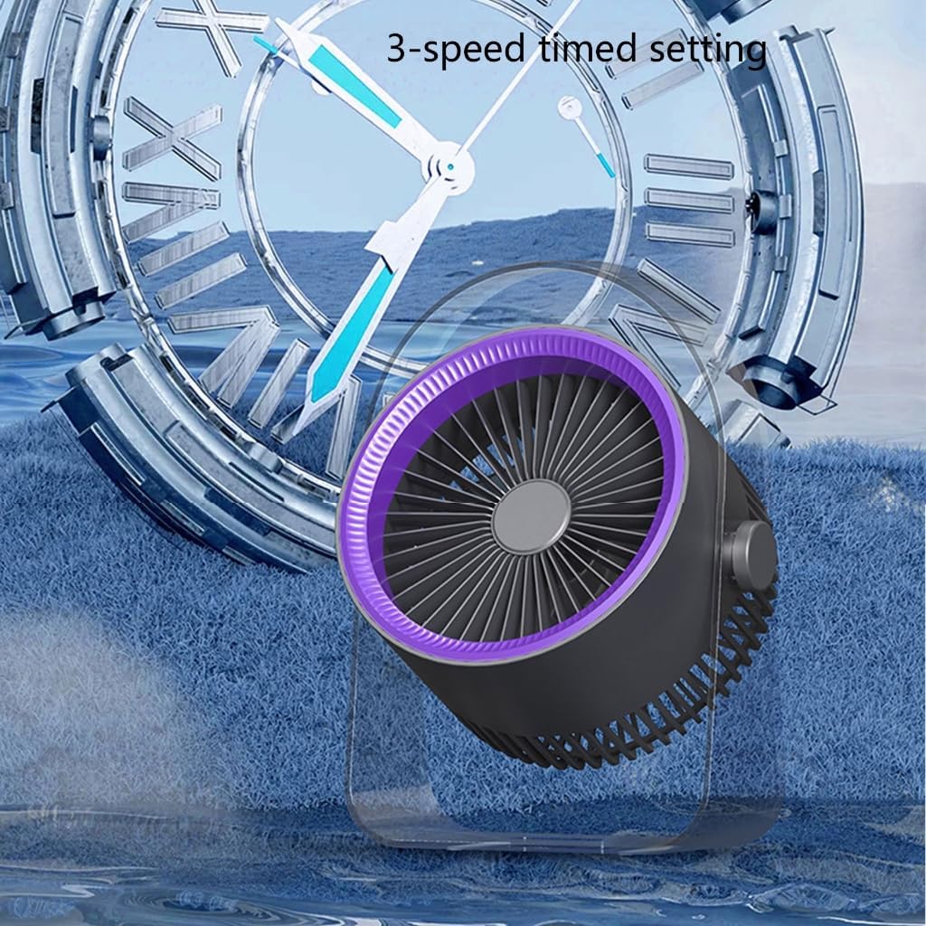 USB Charging Desktop Fan Wall Mounted Electric Cooling Fan with 2000mAh Rechargeable Battery Lightweight Desk Fan