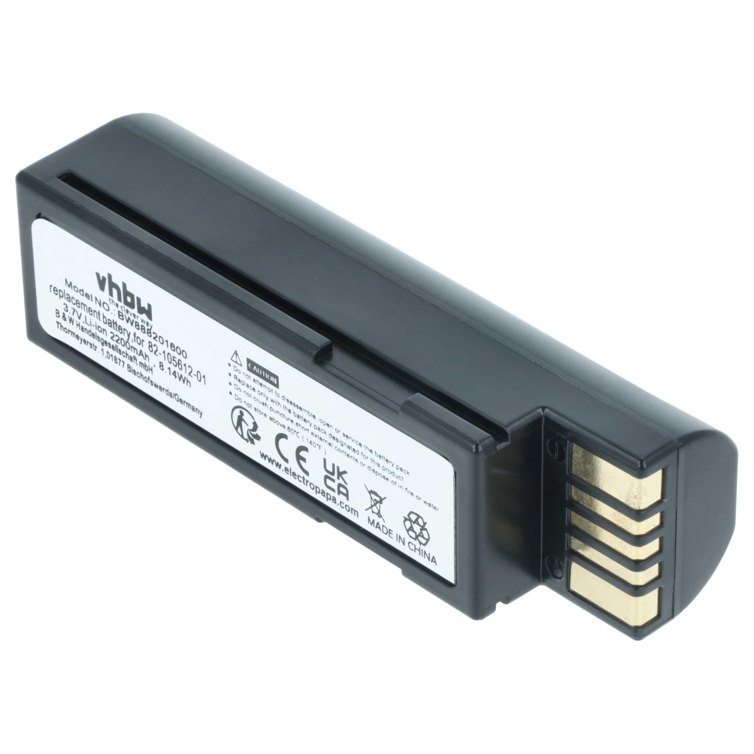 vhbw batteria sostituisce Zebra 82-166537-01, BTRY-36IAB0E-00 per lettore di codici a barre, POS (2200mAh, 3,7V, Li-Ion)