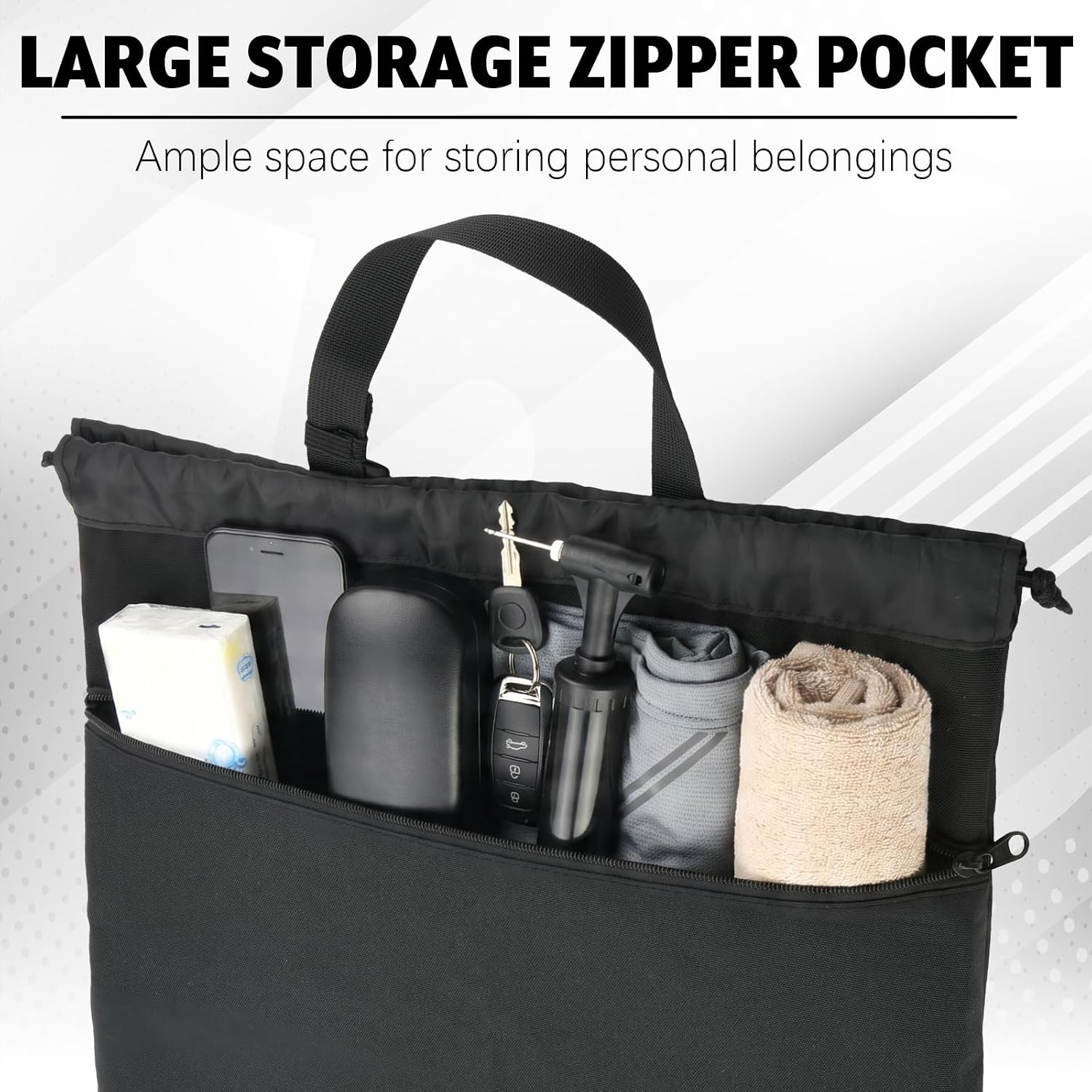 Single Ball Bag with Zipper Pocket, Basketball Storage Bag Portable Drawstring Ball Bags with Handle for Basketball Soccer Volleyball Football, Large Sports Equipment Bags for Most Backpacks