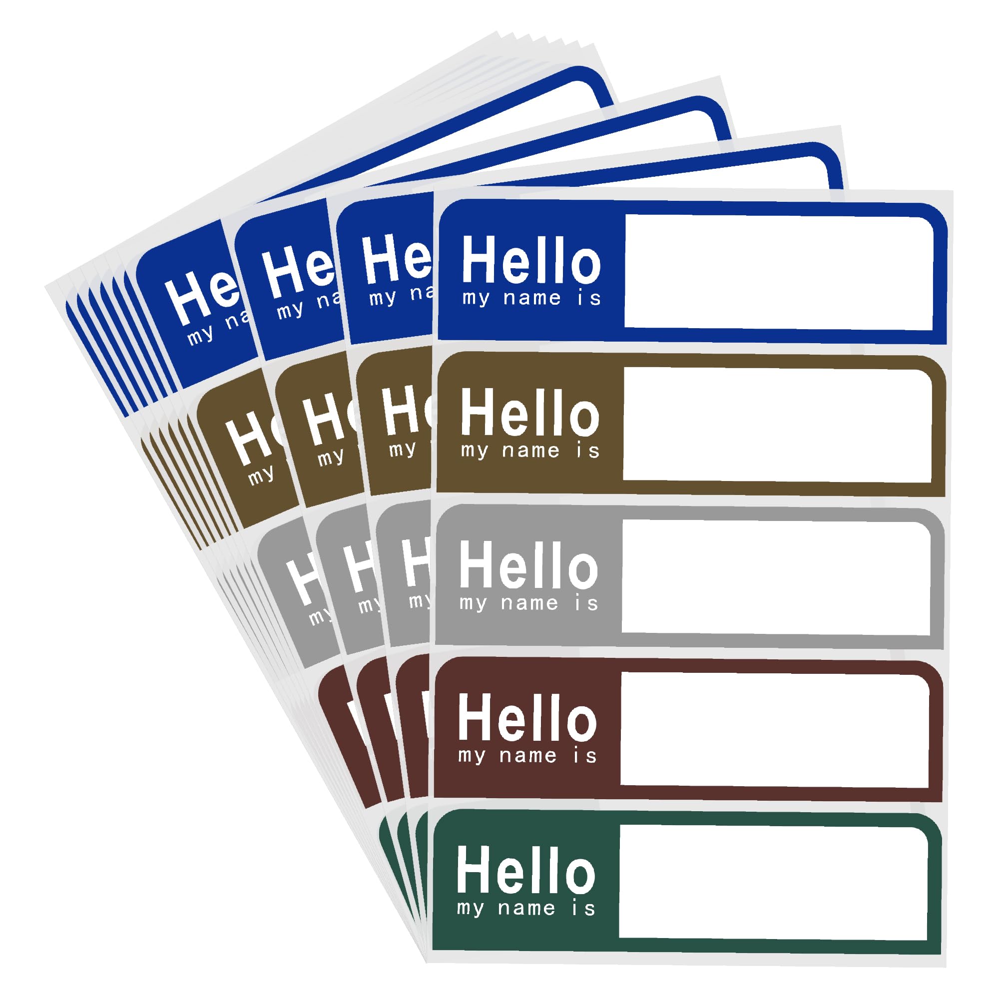 Hylabelest 50 Pcs Hello My Name is Stickers, Colorful Name Tags for Office, Meeting, School, Teachers and Mailing 1×3.5 Inch, 5 Colors Per Sheet (10