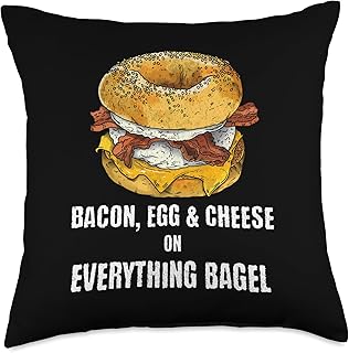 Bacon, egg and Cheese on Everything Bagel Throw Pillow