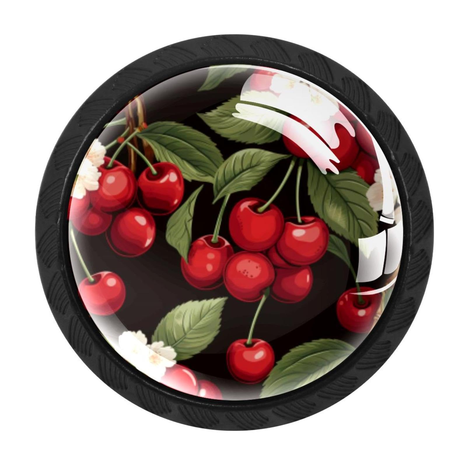 CHENZZZZ 4 Pieces Round Cabinet Knobs Rustic Dresser Knobs, Drawer Cupboard Wardrobe Cabinet Pulls Handles Hardware for Home Kitchen Furniture, Cherry