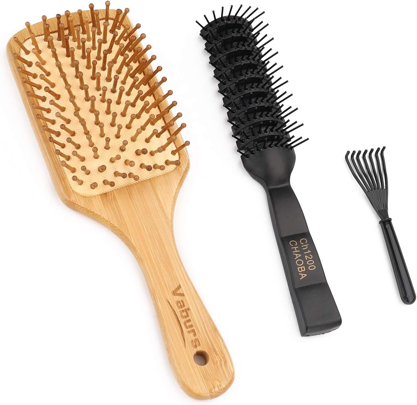 Hair Comb Set, Vaburs Natural Wood Hair Brush Hair Styling Tools for Men and Women Massage Comb